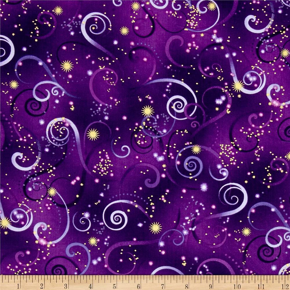 1000x1000 Kanvas Dance Of The Dragonfly Metallic Swirling Sky Deep Purple