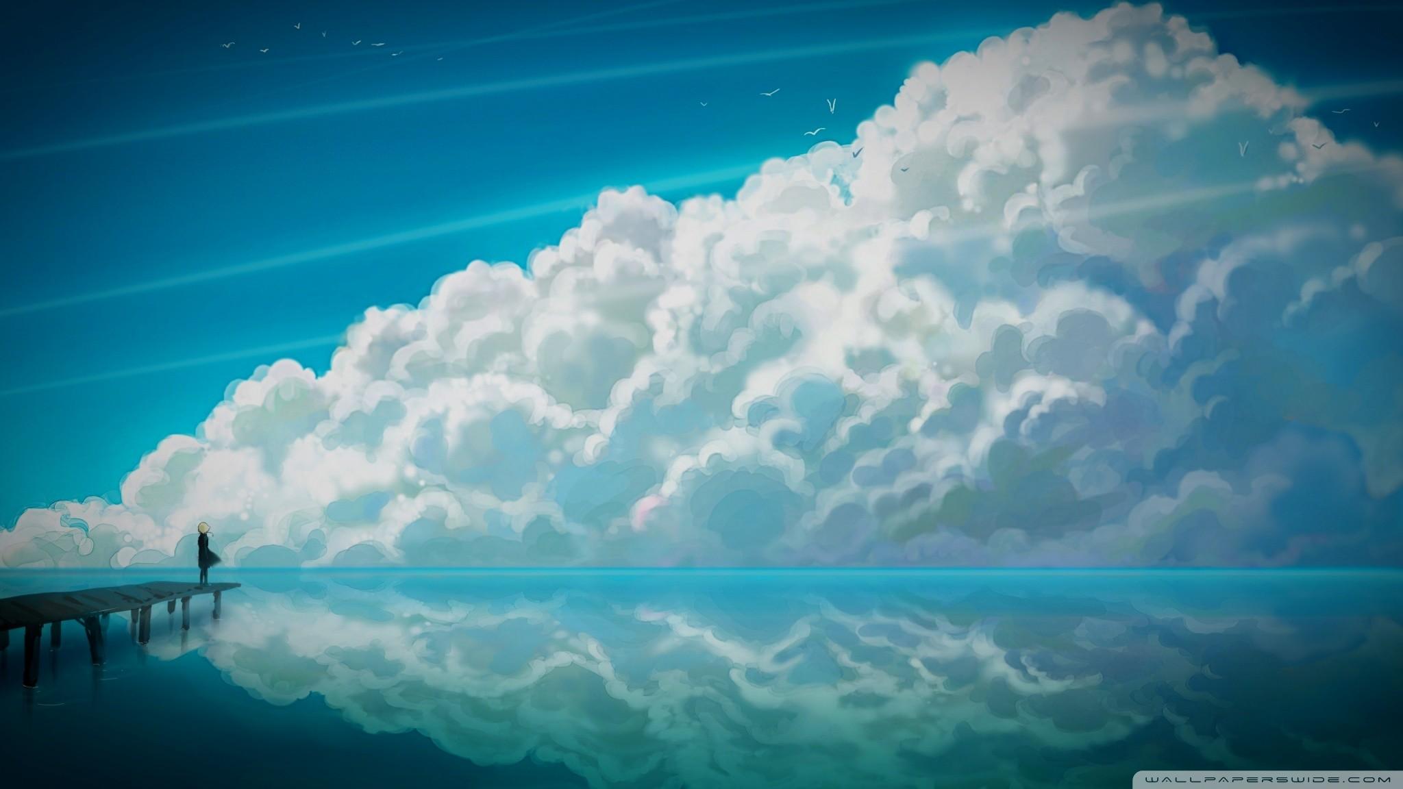 2048x1152 Anime Sky Wallpaper