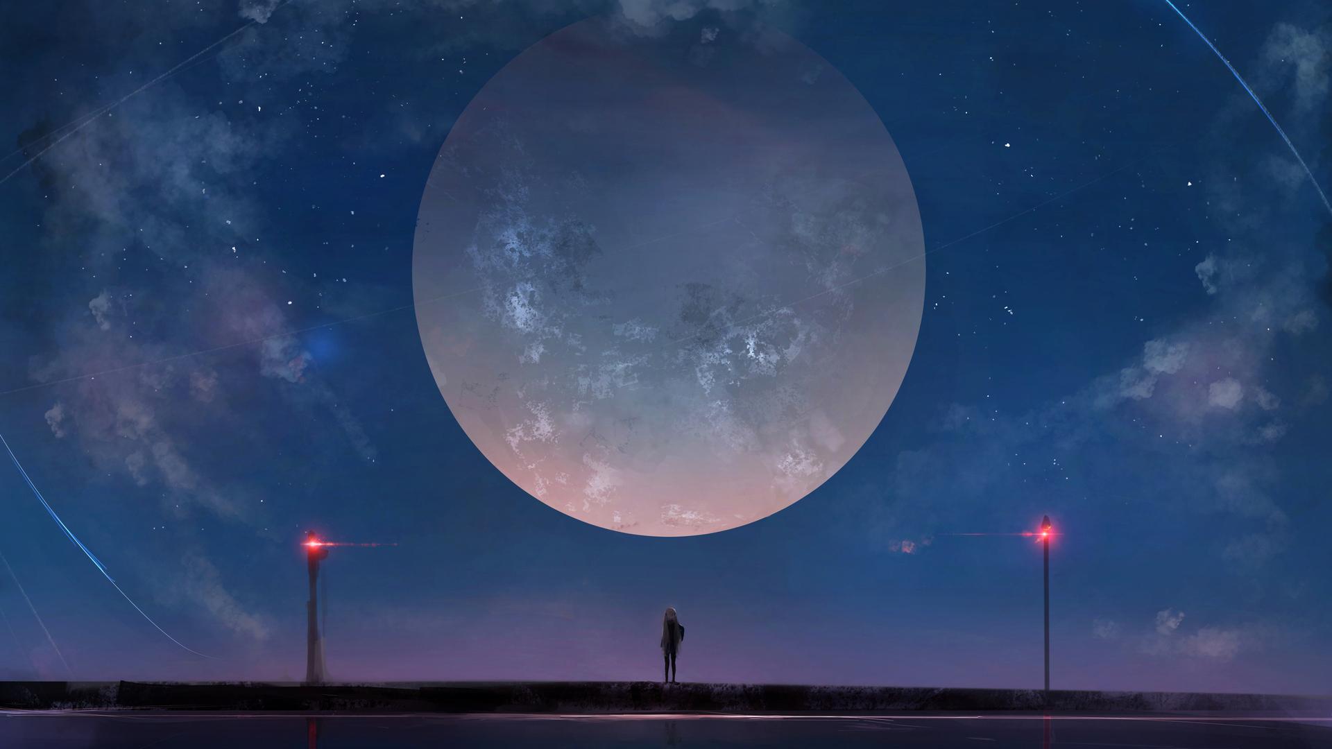 1920x1080 Anime Sky Girl Wallpaper and HD Background free download on PicGaGa