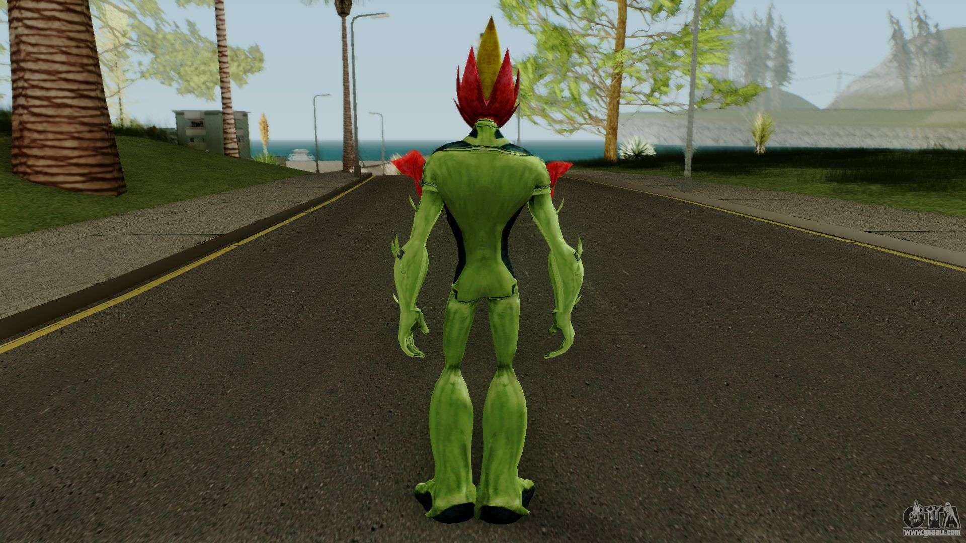 1920x1080 Ben 10 Ultimate Swamp Fire Skin for GTA San Andreas
