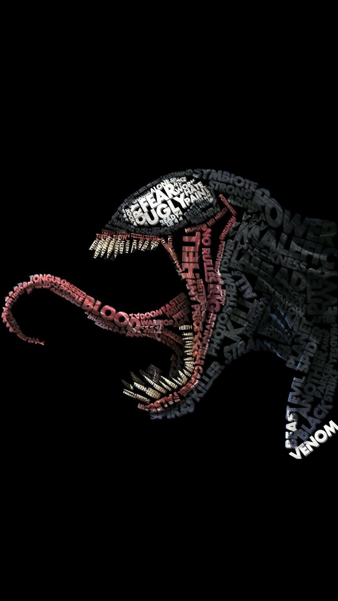 1080x1920 Amoled Wallpaper. Venom picture, Typographic portrait, Superhero art