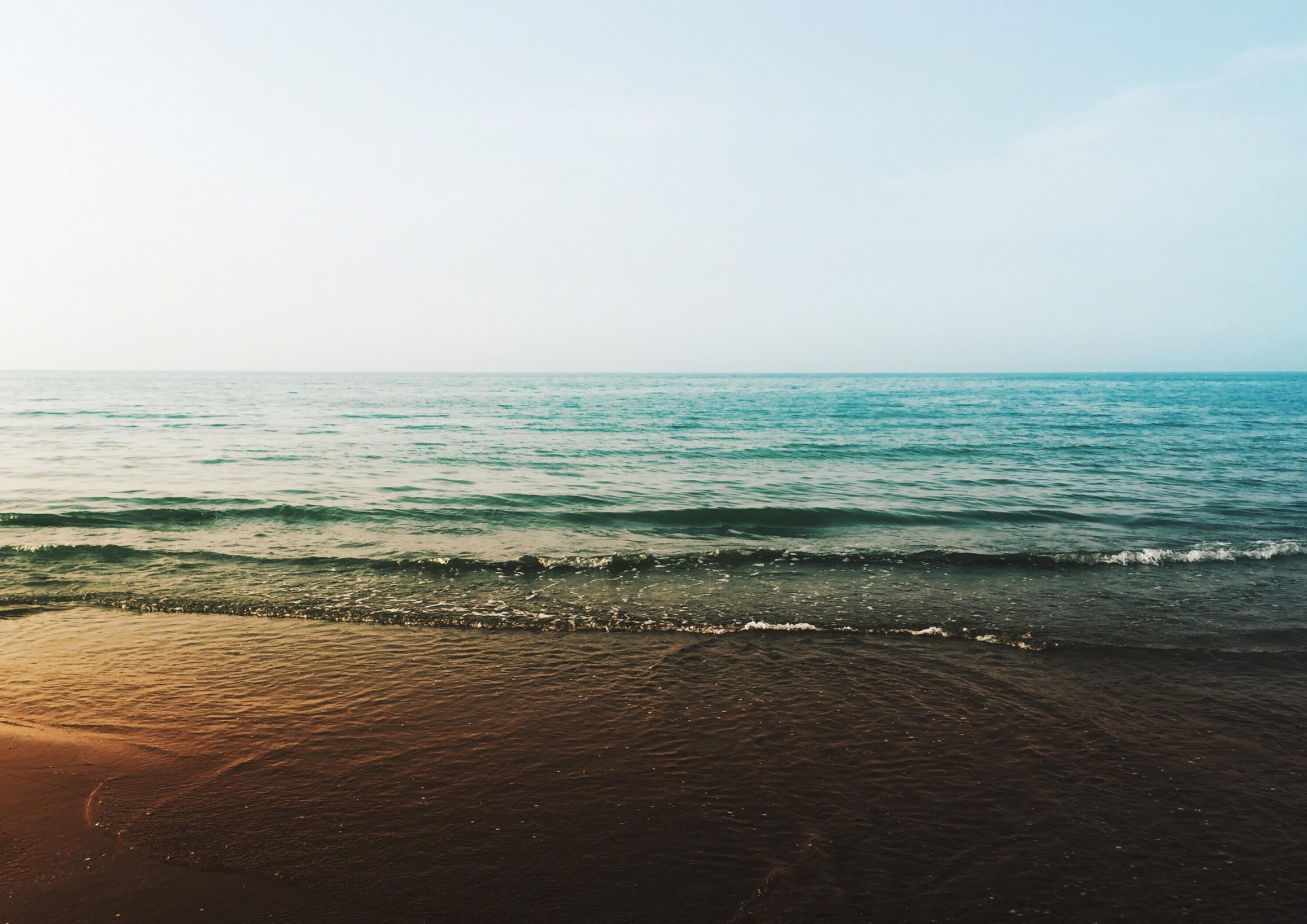 2315x1637 Download 2315x1637 Ocean, Horizon, Waves, Sunshine Wallpaper
