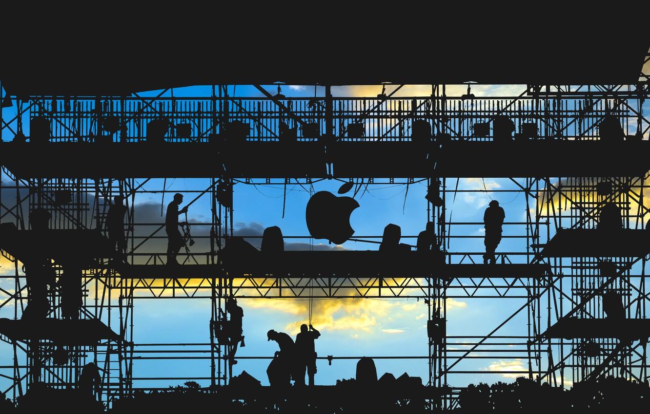 1332x850 Wallpaper logo, men, silhouette, work, Apple Inc. image for desktop, section разное