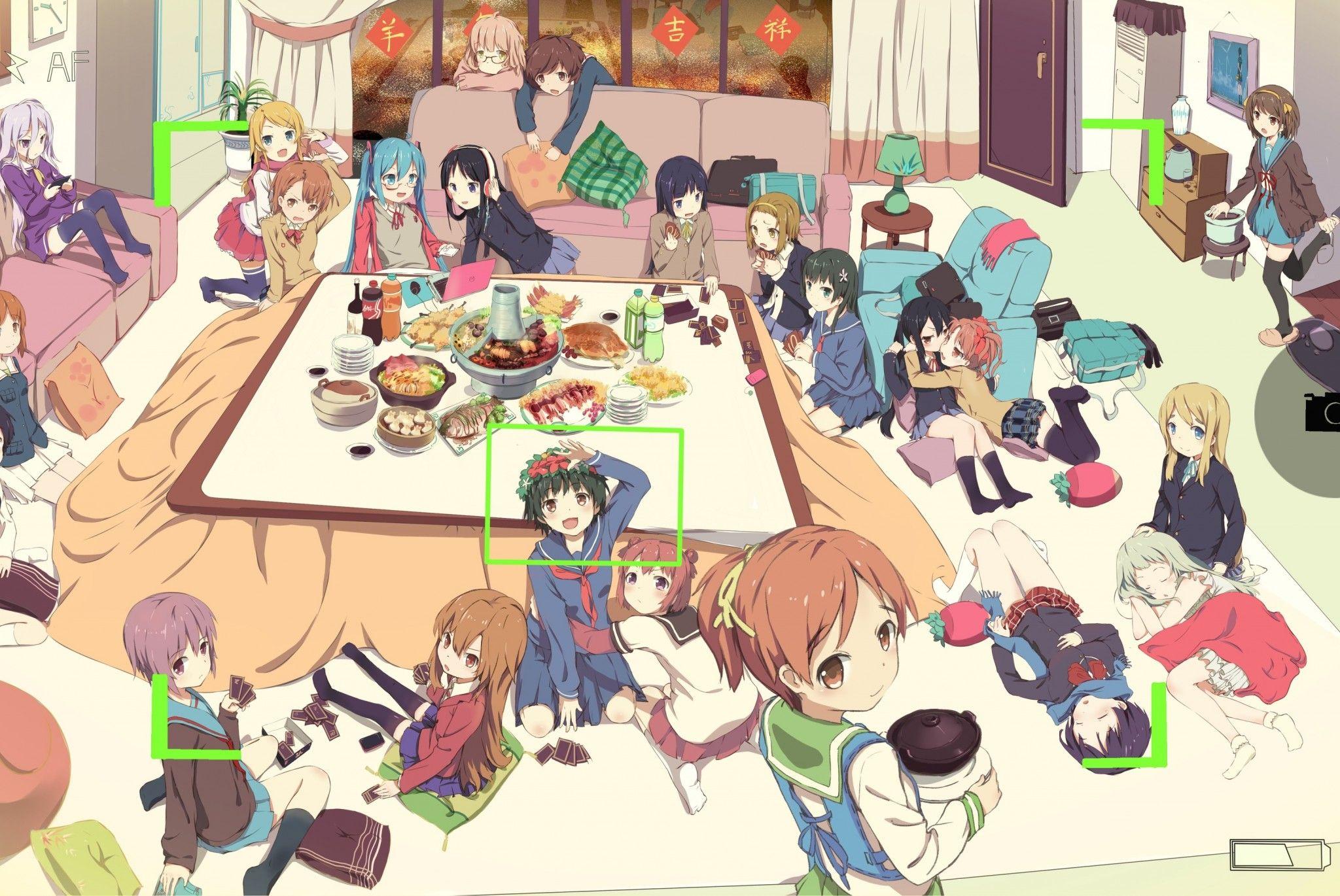 2048x1370 Download 2048x1370 Anime Crossover, Toradora, K On, Chu Oreimo