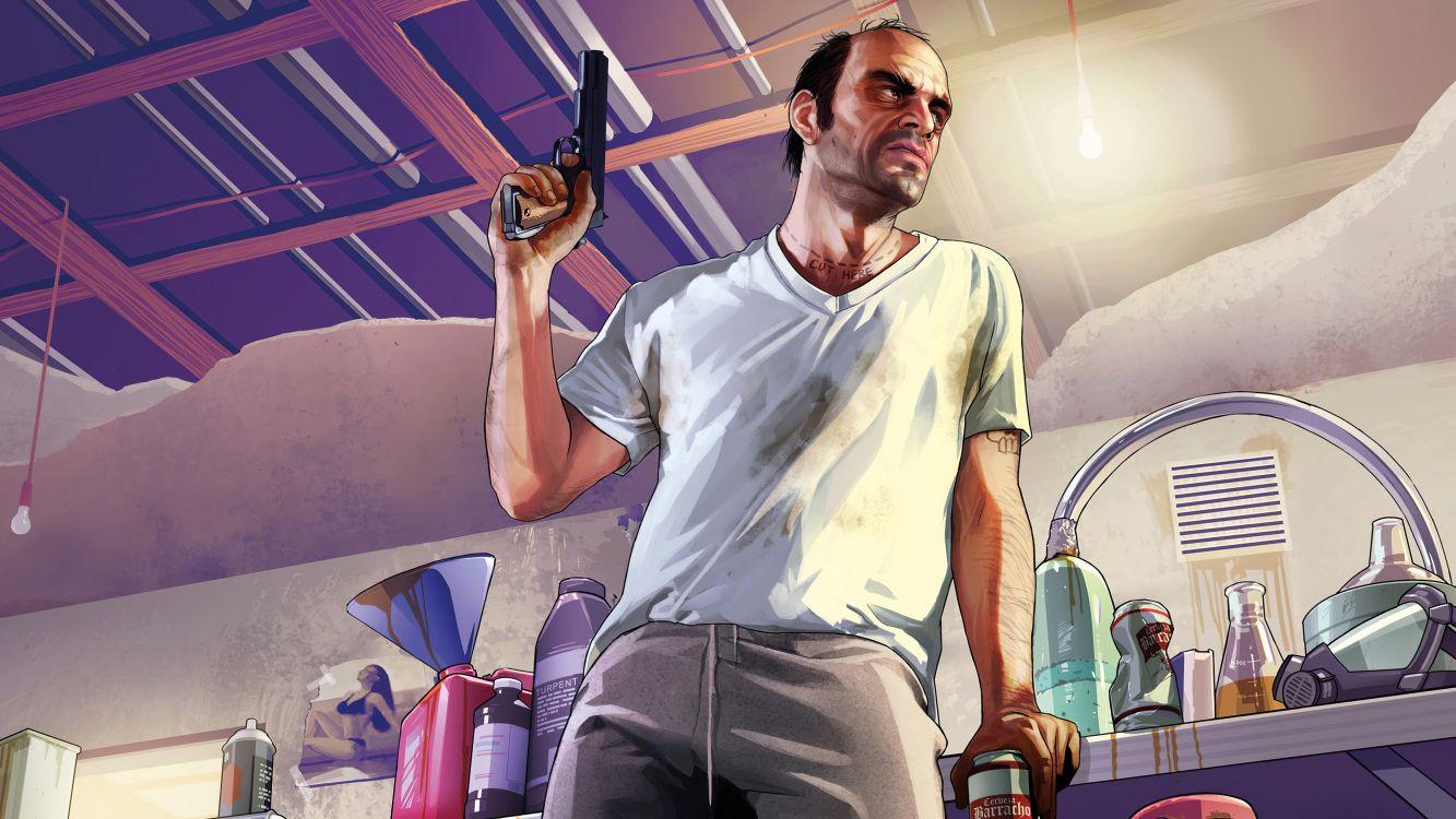 1333x750 Wallpaper Cool, Selfie, Michael De Santa, Arm, Joint, Background Free Image