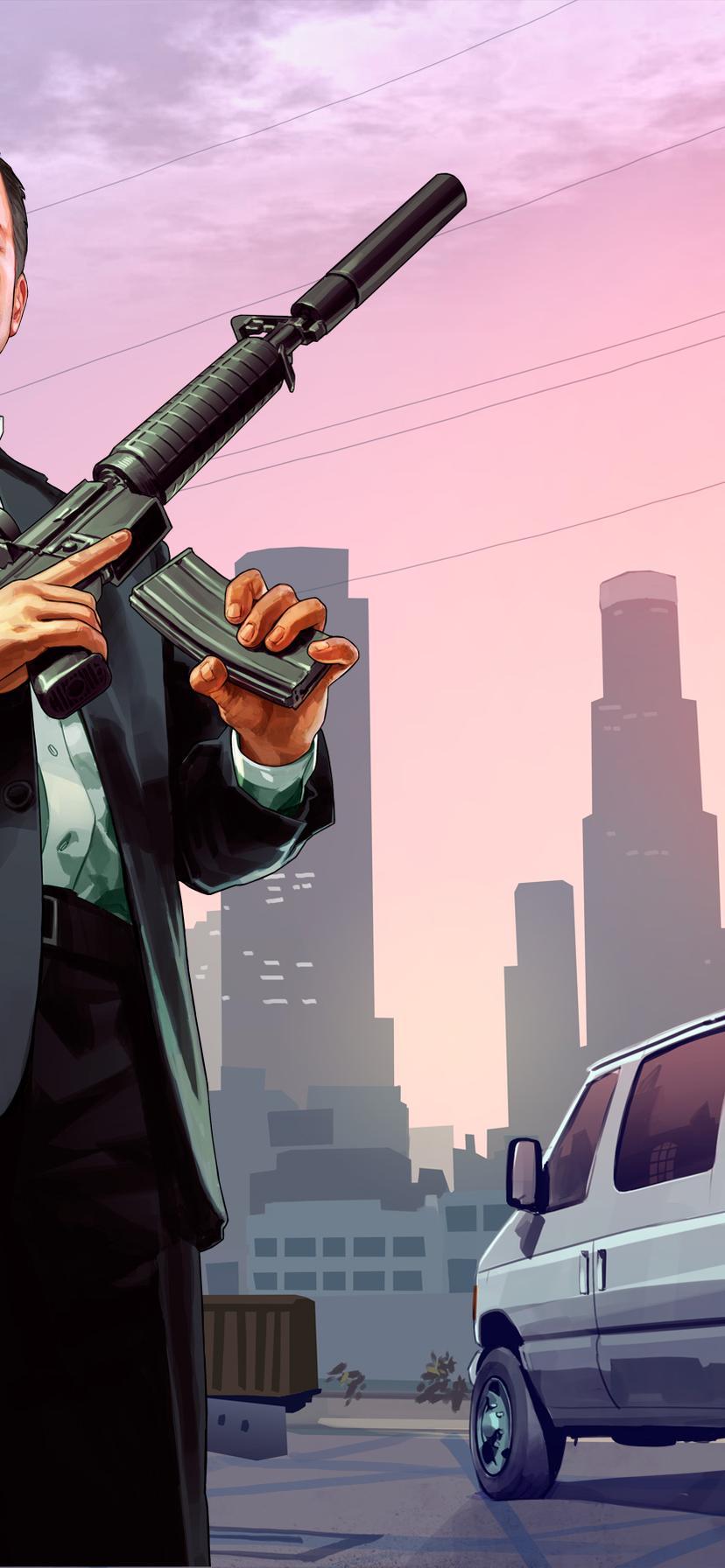 828x1792 Grand theft auto Five, Michael De Santa HD