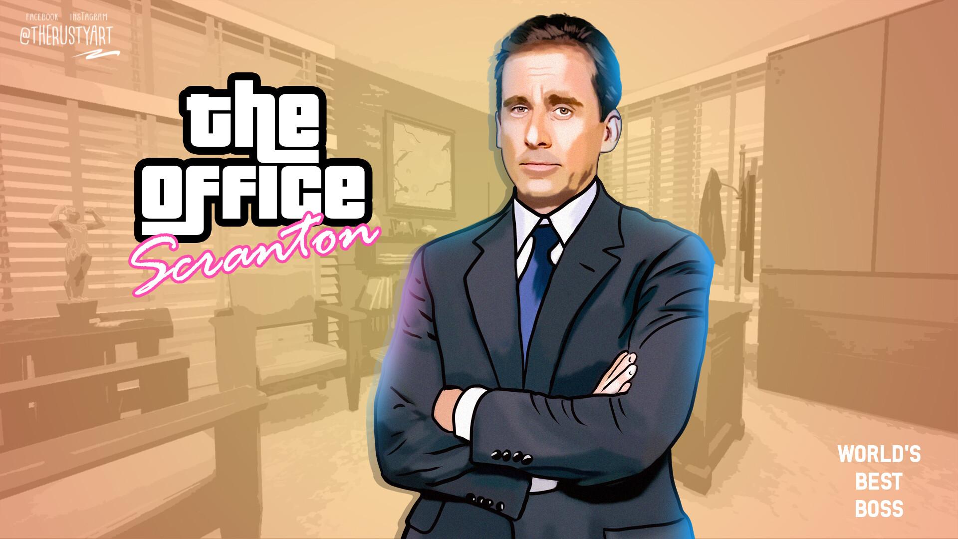 1920x1080 Michael Scott Office GTA inspired art and animation Carell -, Waqas Mansoor