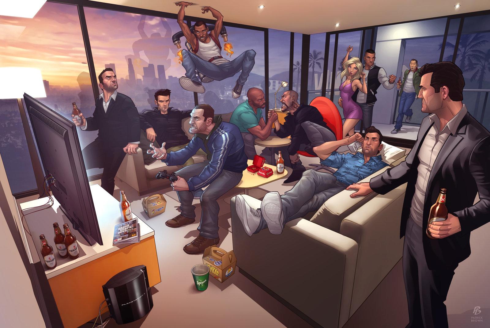 1600x1070 Michael De Santa Theft Auto Anime Image Board
