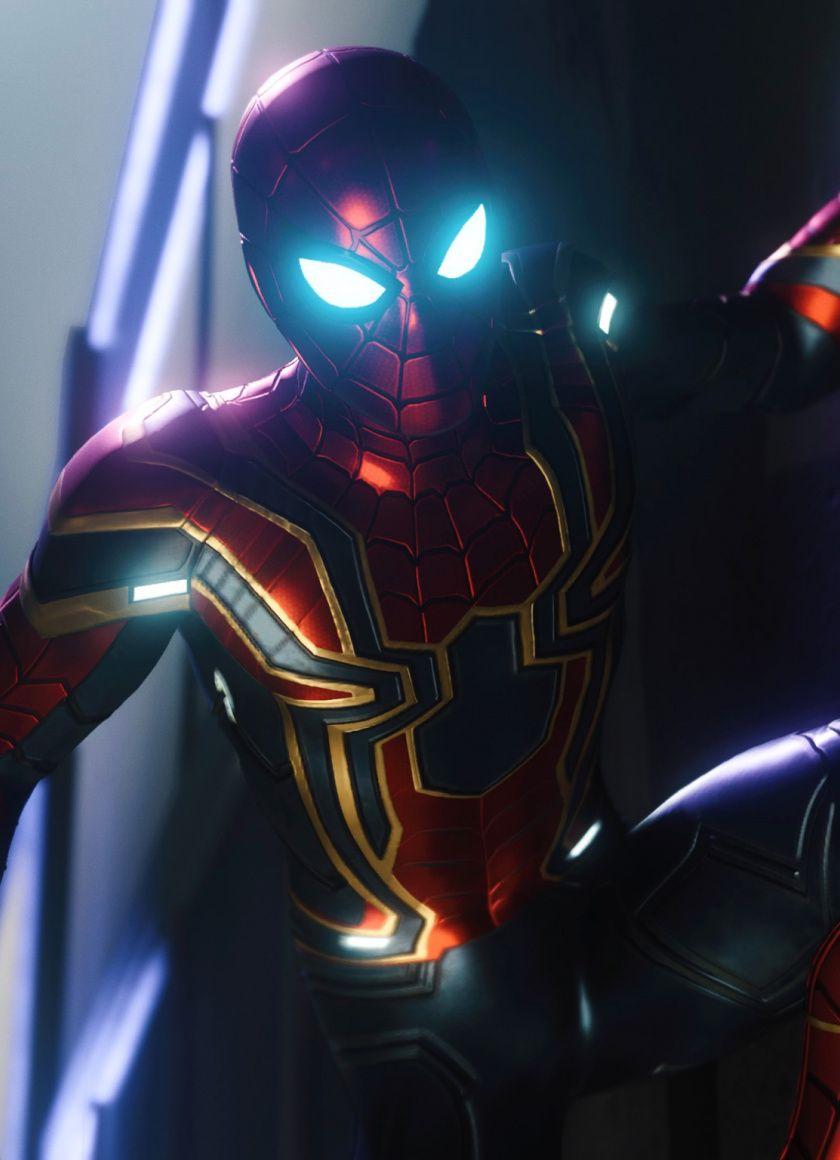 840x1160 Downaload Iron Spider, Spider Man (PS4), Video Game, Iron Suit