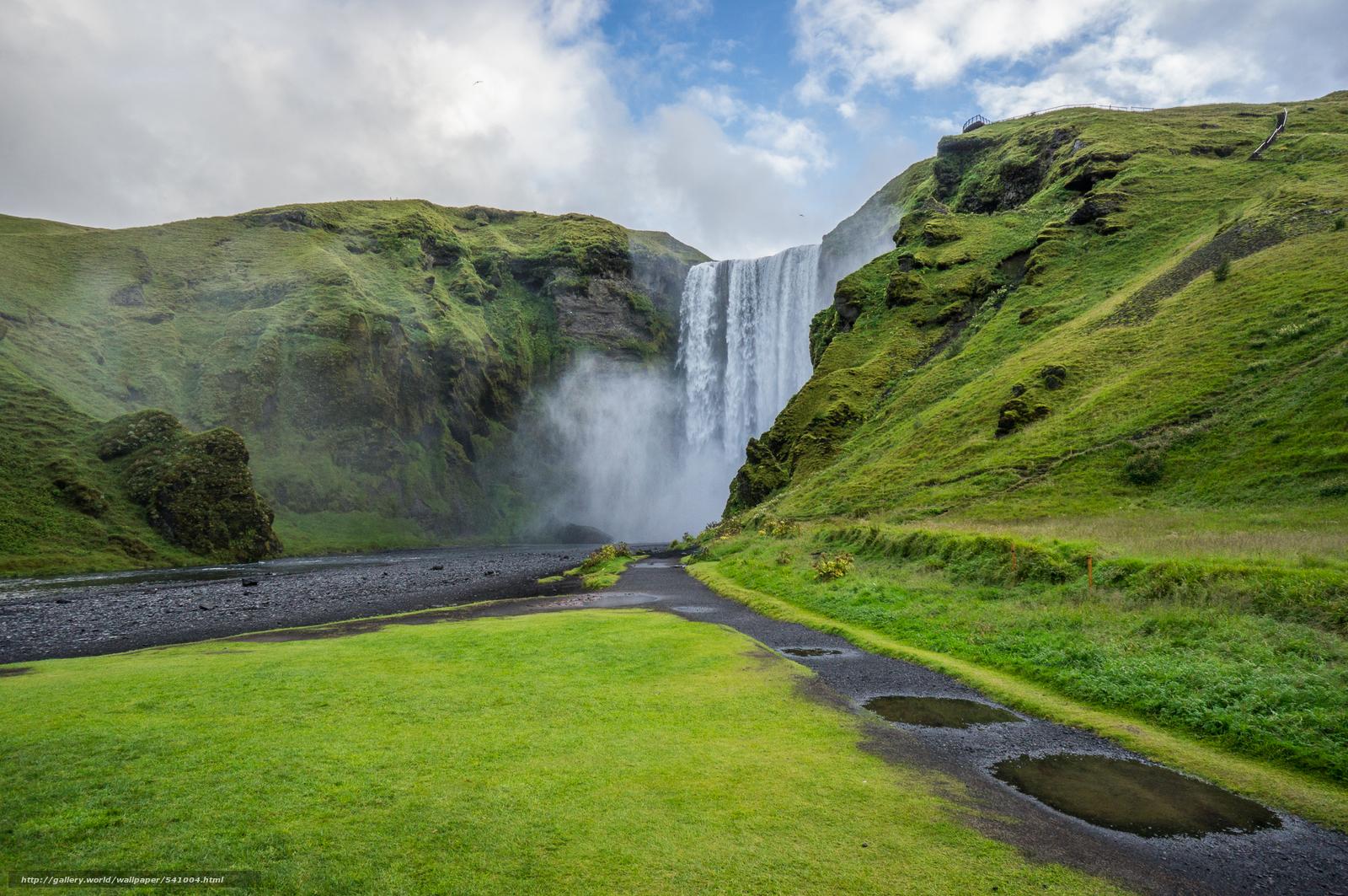 1600x1063 Download wallpaper Waterfall Skogafoss, Skogafoss, Iceland free desktop wallpaper in the resolution 2456x1632
