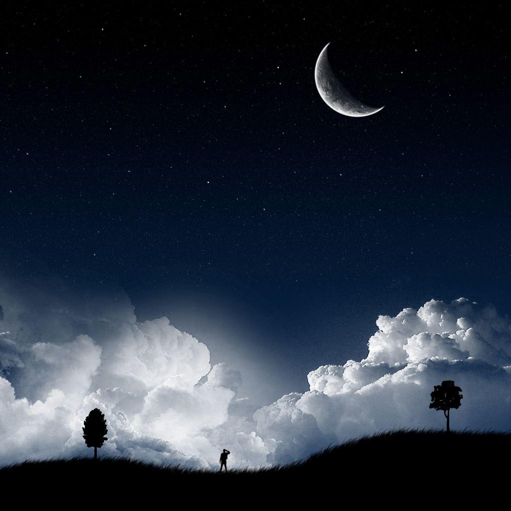 1024x1024 Moonlight iPad Wallpaper Free Download