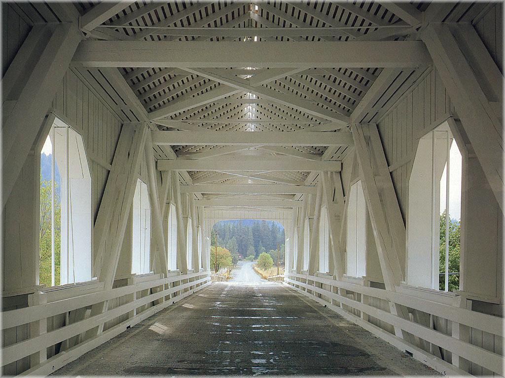 1024x768 Beautiful Bridges: Covered Bridges wallpaper