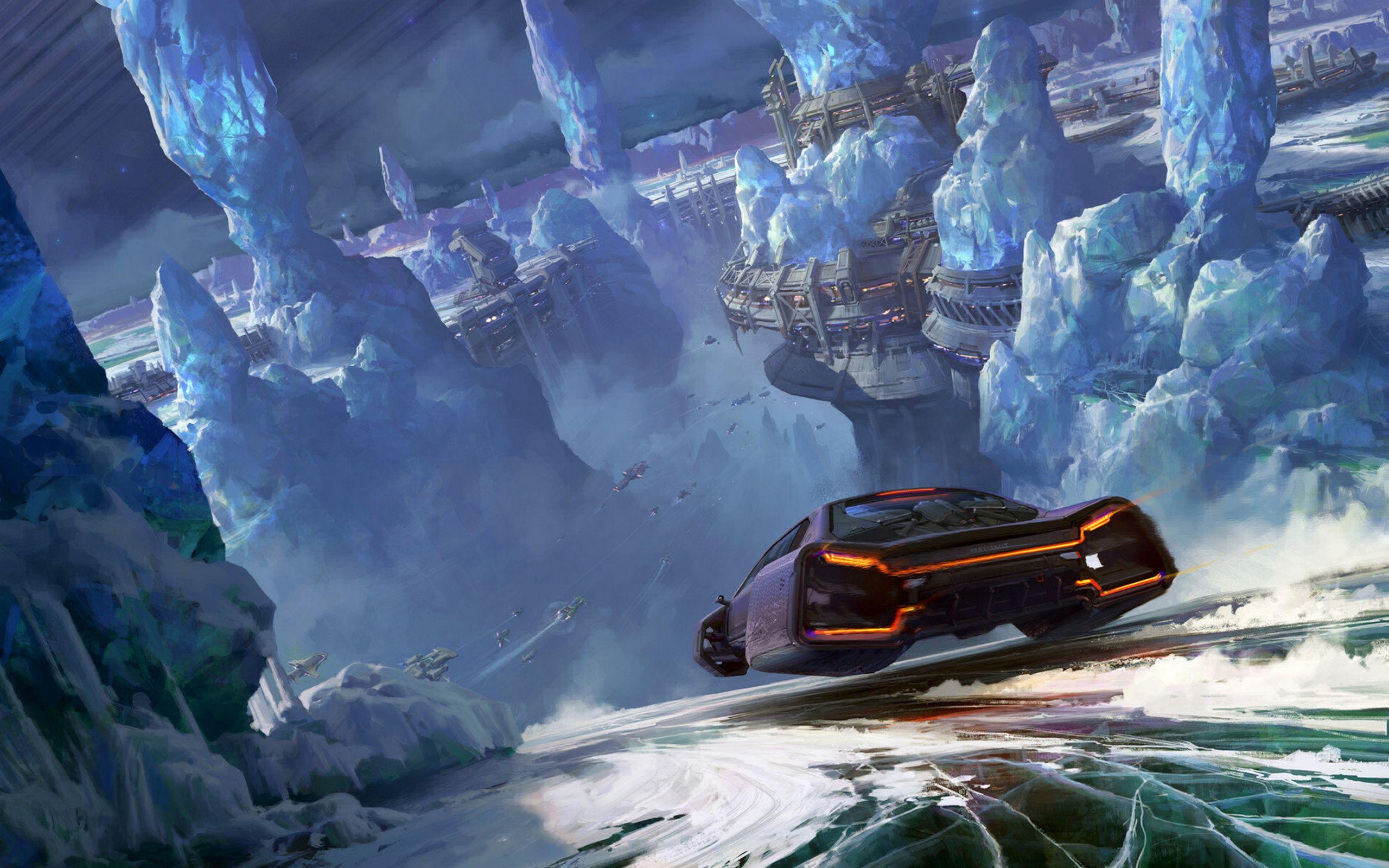 2560x1600 Download Wallpaper 2560x1600 Car, Glaciers, Sci Fi, Speed Widescreen 16:10 HD Background