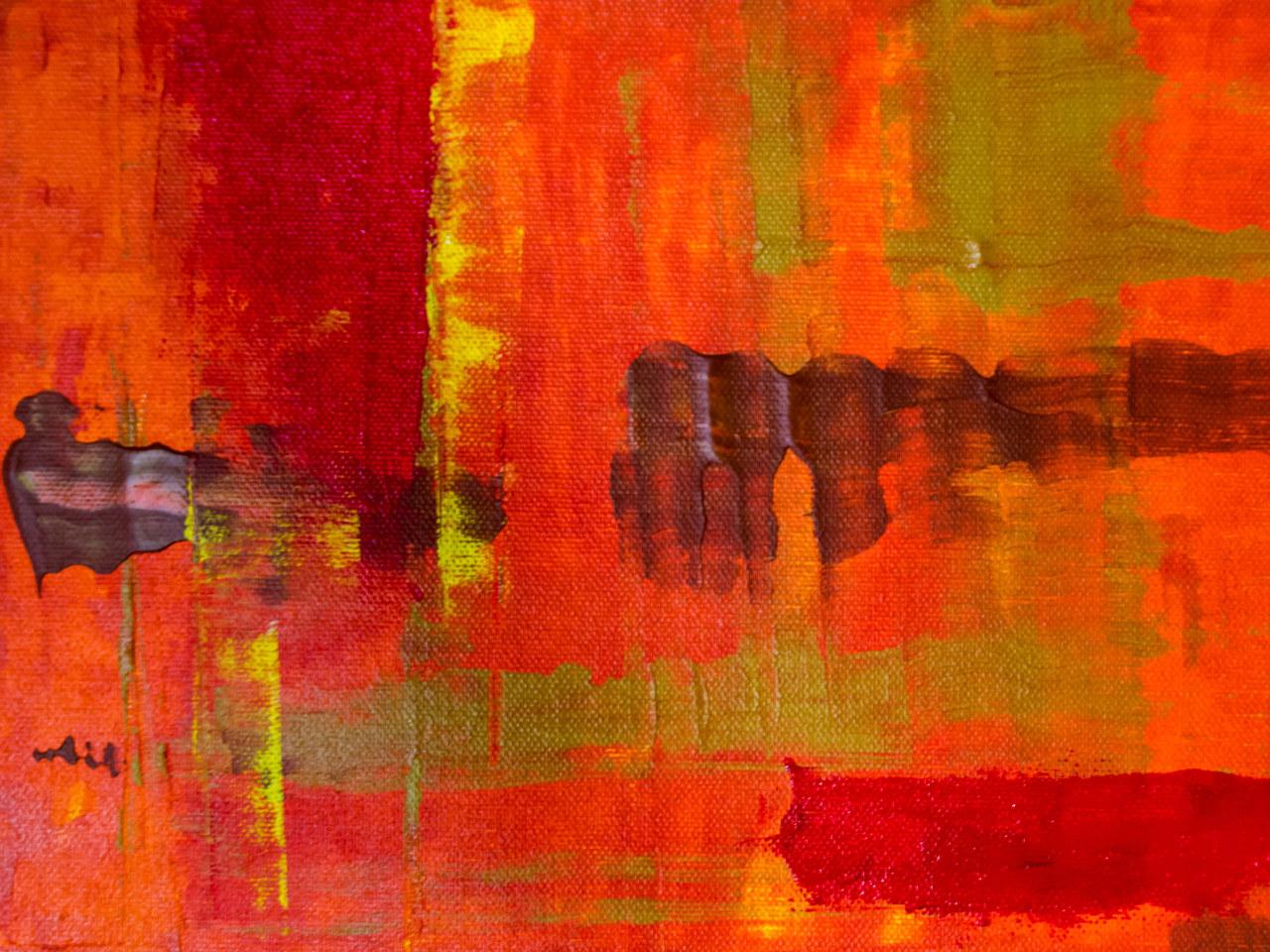 1280x960 Green Yellow Black Red And Orange Abstract Illustration Wallpaper, Abstract Painting • Wallpaper For You