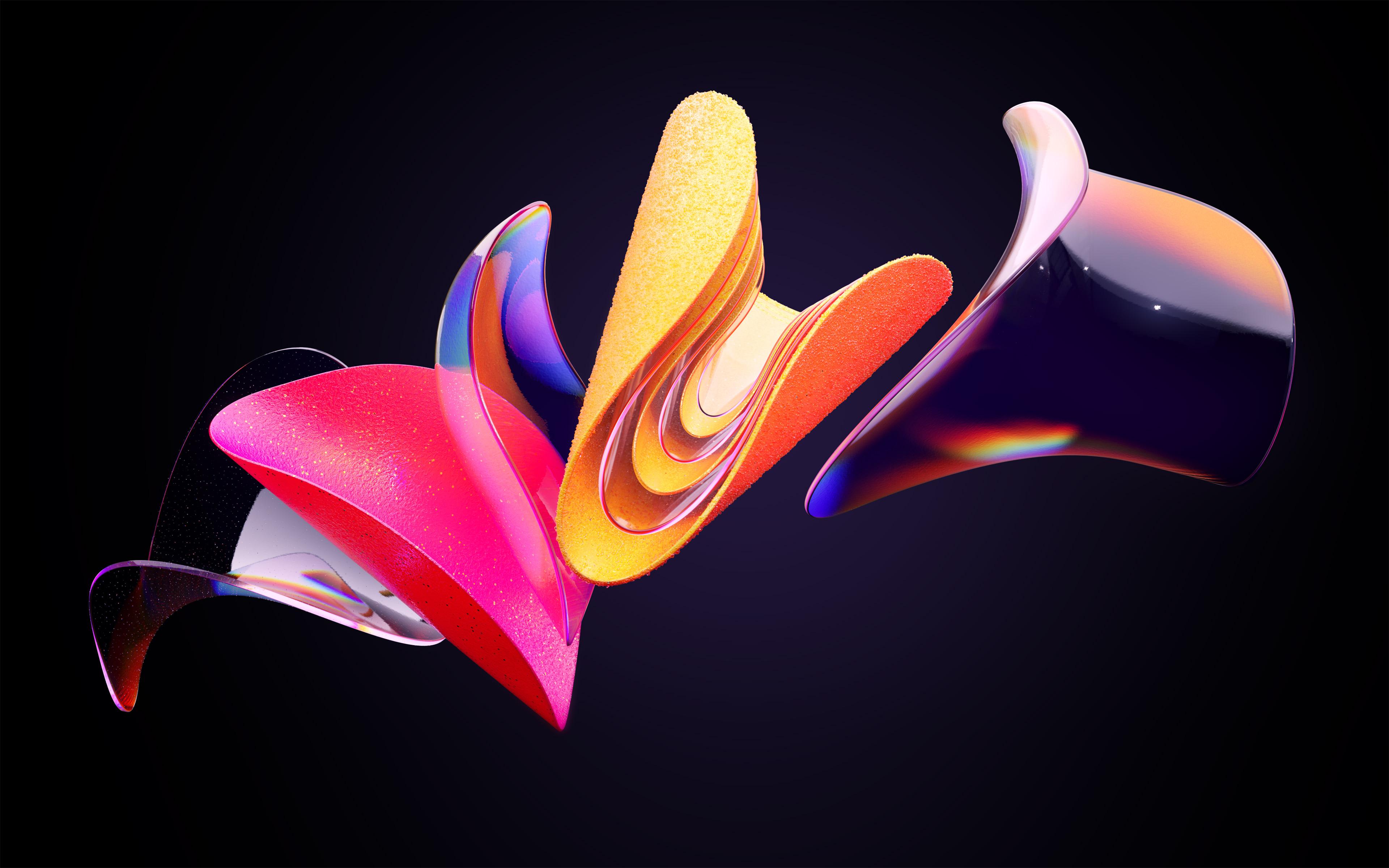 3840x2401 Windows 11 Wallpaper 4K, Dark Mode, Stock, Official, Black background, Abstract