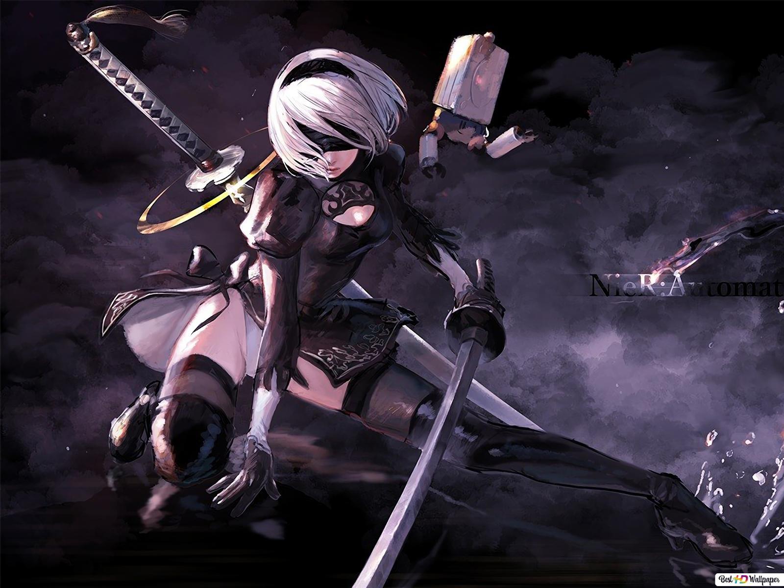 1600x1200 YoRHa 2B (Anime Art) : NieR Automata (Video Game) HD wallpaper download