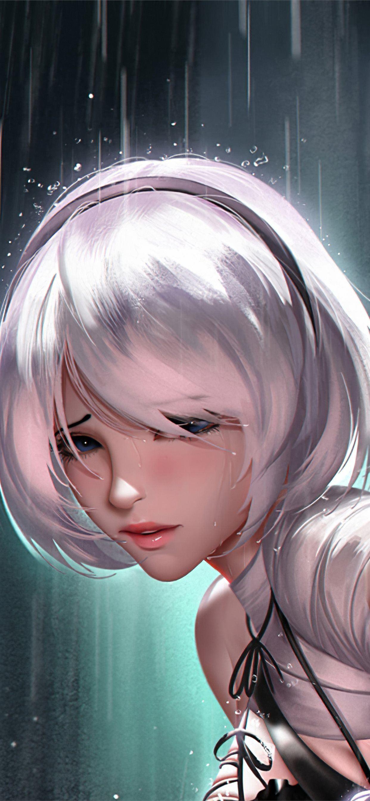 1242x2688 2b nier automata art 4k iPhone X Wallpaper Free Download