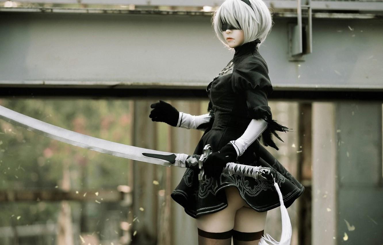 1332x850 Wallpaper cosplay, Nier Automata, No. 2 Yorha image for desktop, section стиль