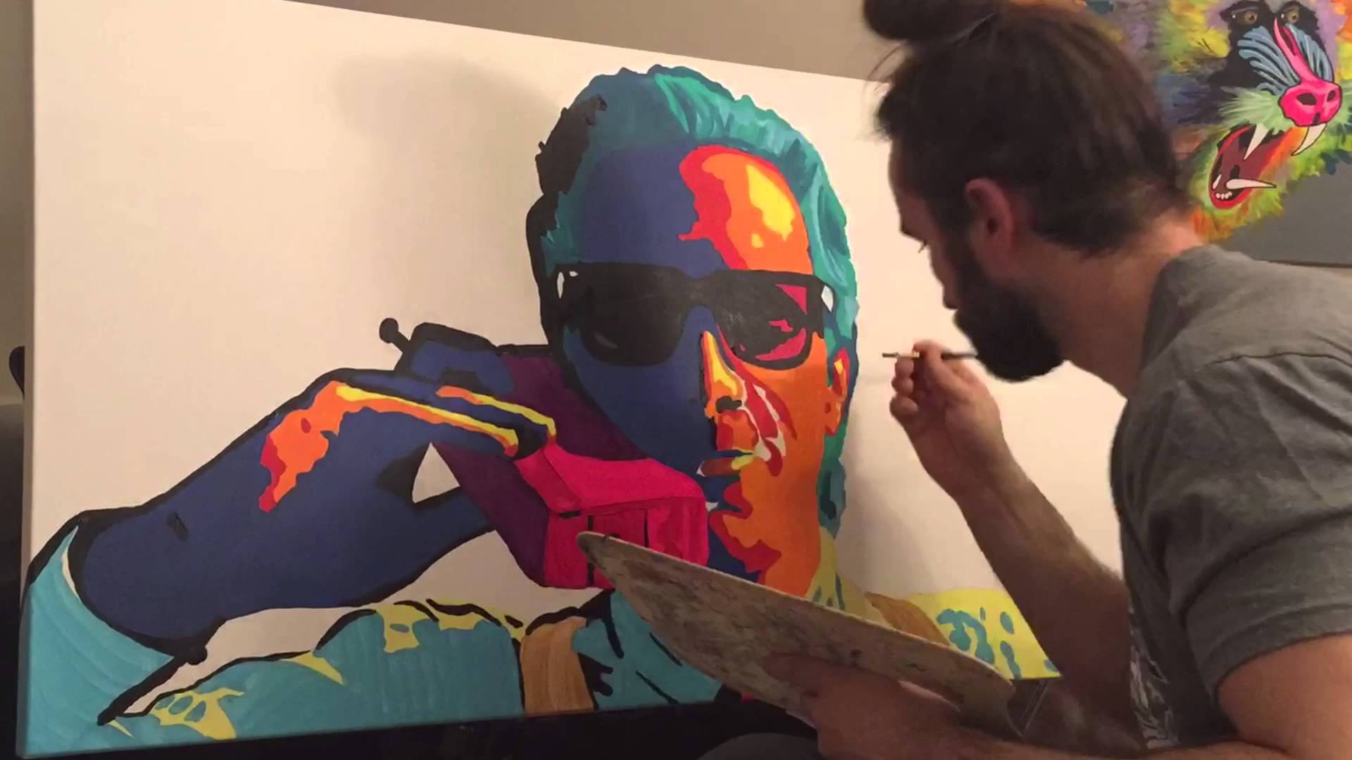1920x1080 American Psycho Bateman Painting