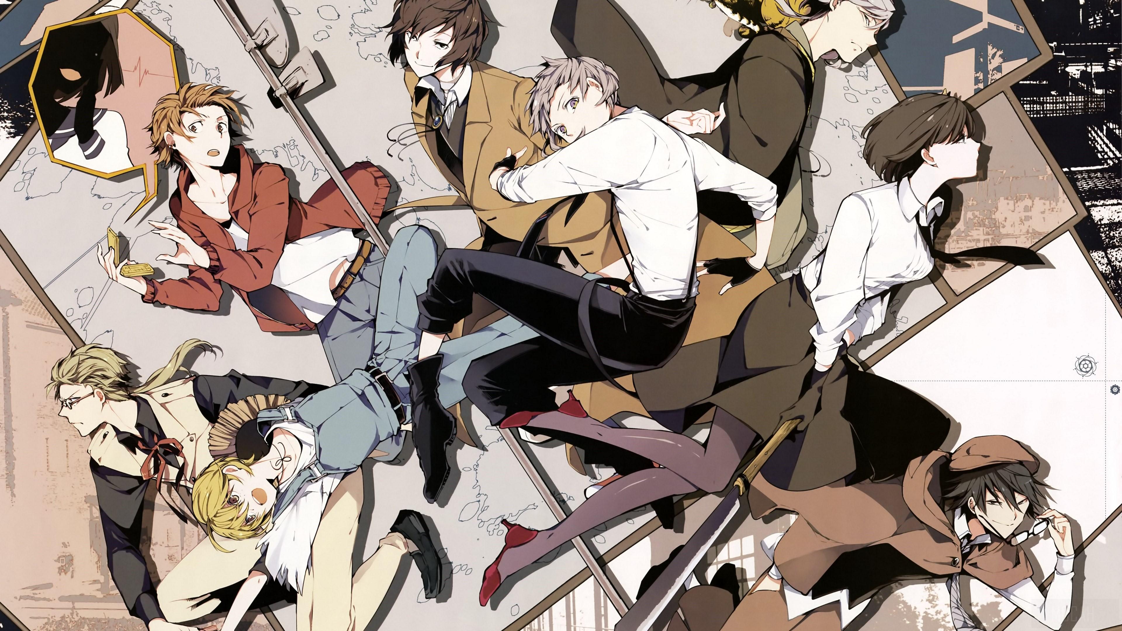 3840x2160 Akiko Yosano, Atsushi Nakajima, Doppo Kunikida, Junichirou Tanizaki, Kenji Miyazawa, Osamu Dazai, Ranpo Edogawa, Yukichi Fukuzawa 4k wallpaper HD Wallpaper