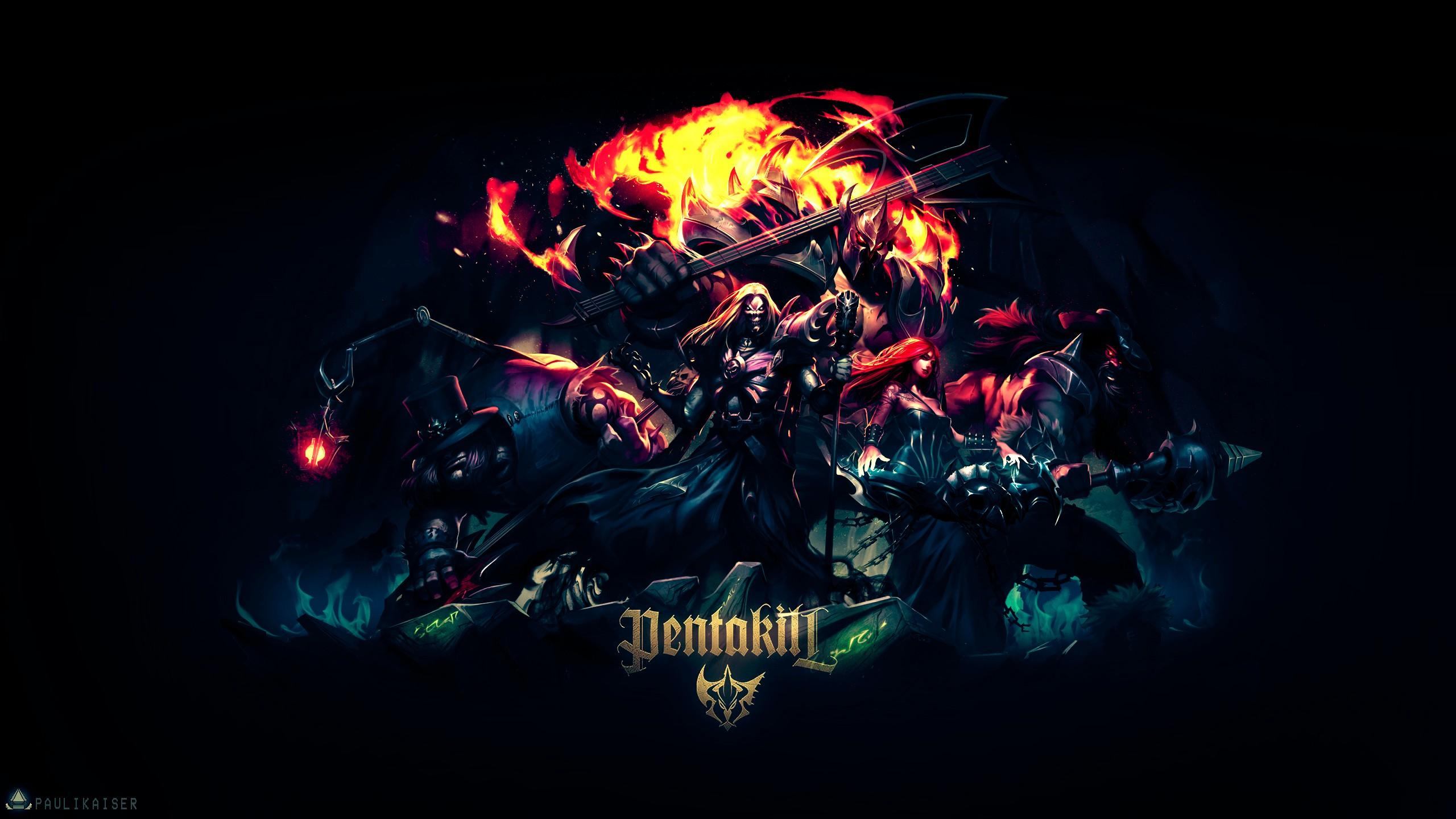 2560x1440 Pentakill Karthus, Olaf, Yorick, Sona & Mordekaiser. Wallpaper & Fan Arts. League Of Legends
