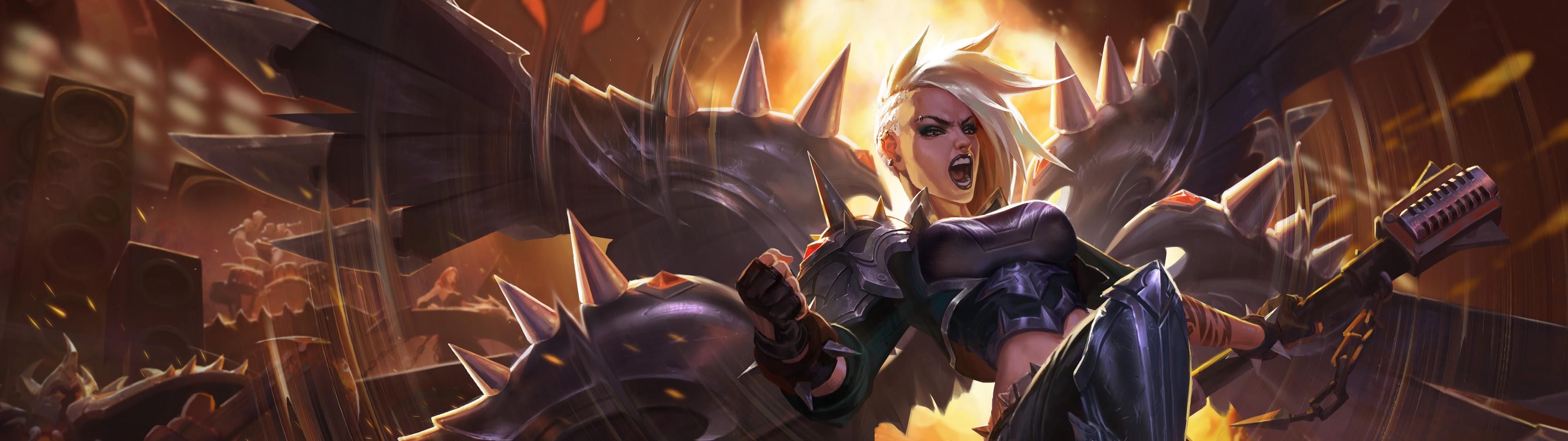 3840x1080 Pentakill Kayle, Splash Art, New Update, Lol, 8k, Pentakill Kayle