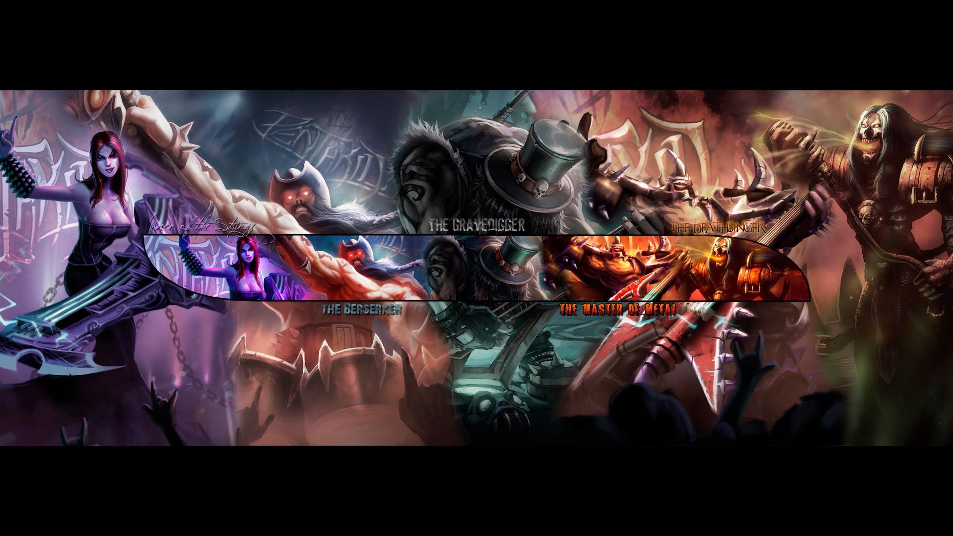 1920x1080 Pentakill Sona, Olaf, Yorick, Mordekaiser & Karthus. Wallpaper & Fan Arts. League Of Legends