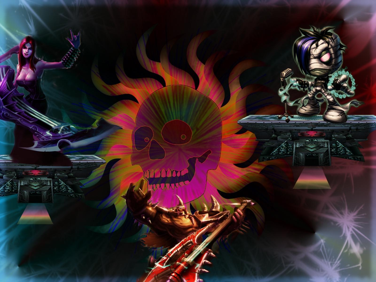 1600x1200 League of Legends Wallpaper: Pentakill with a lead singer!