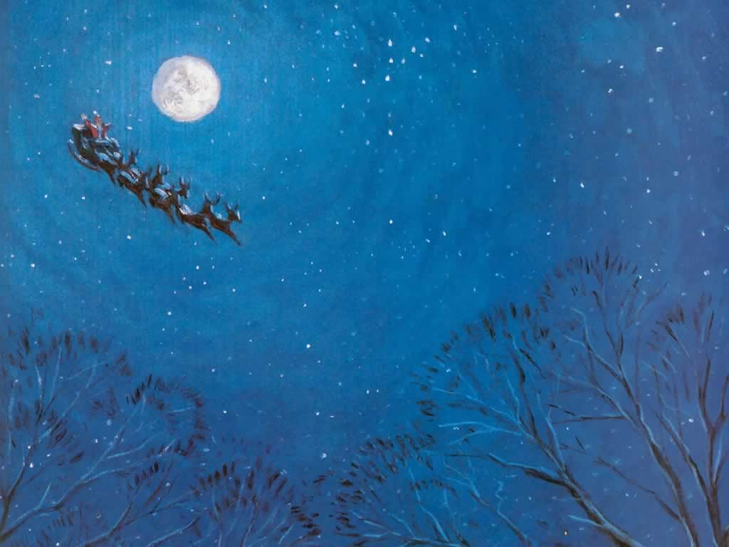1024x768 Santa On Sleigh