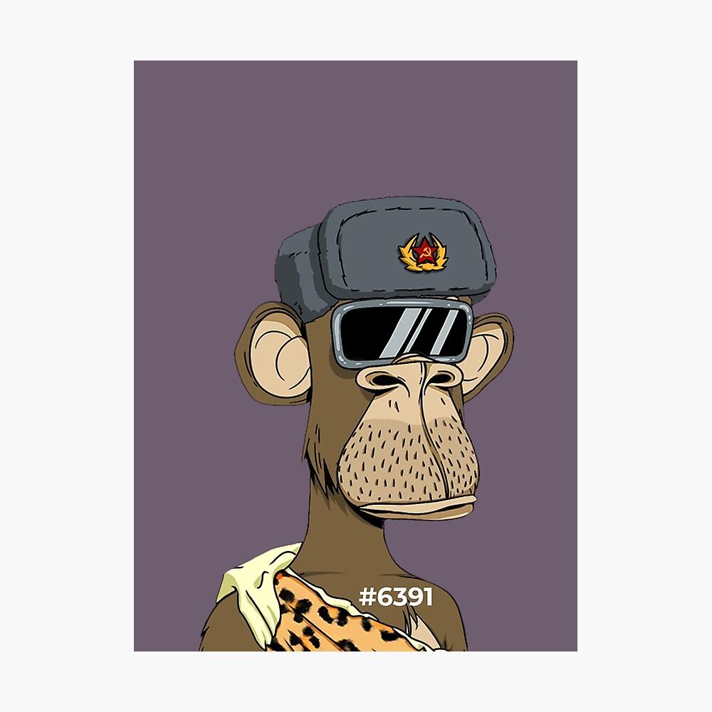 1000x1000 Bored Ape Yacht Club BAYC Ape 6391 Poster