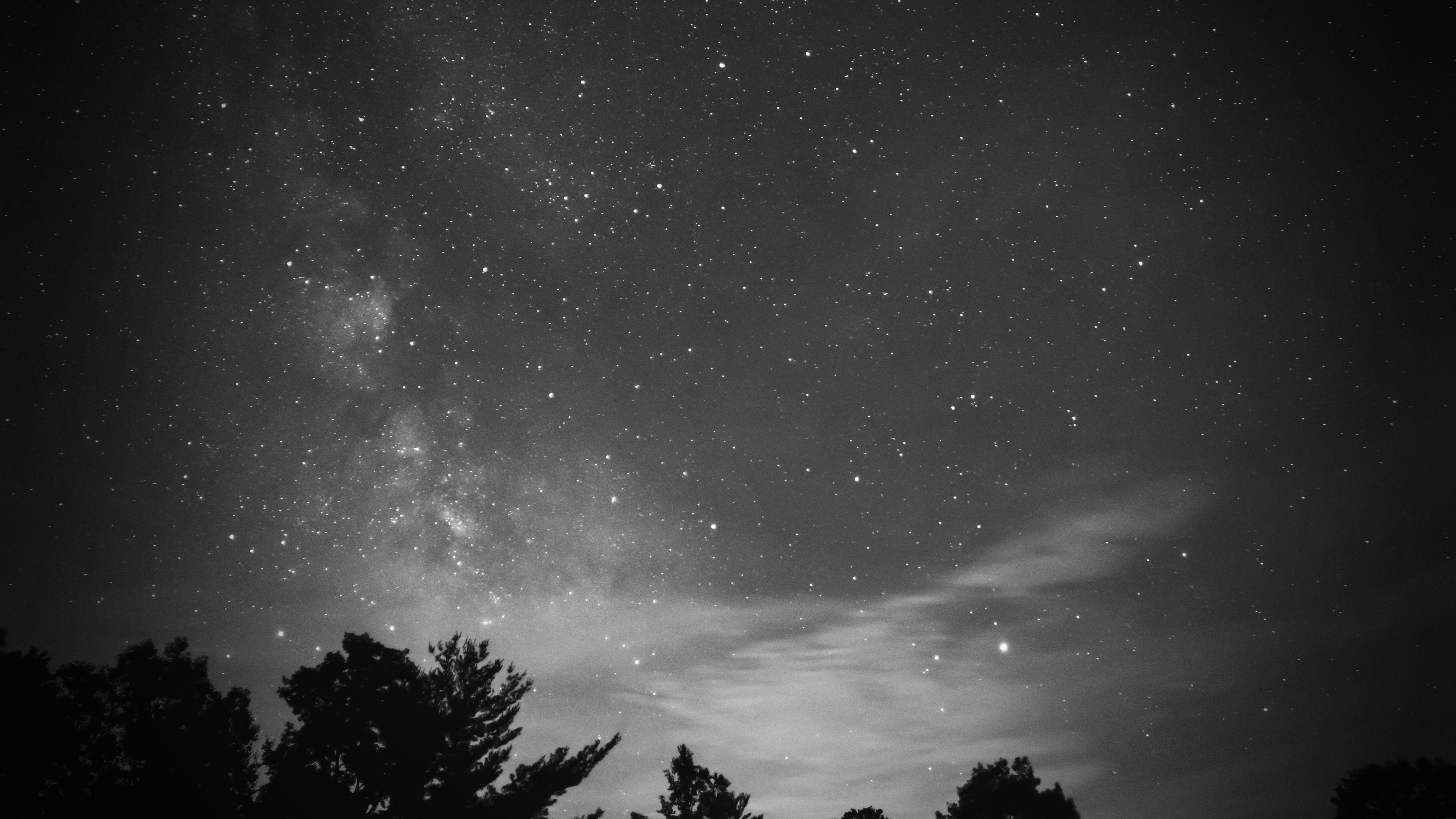 3840x2160 wallpaper for desktop, laptop. sky night star dark mountain