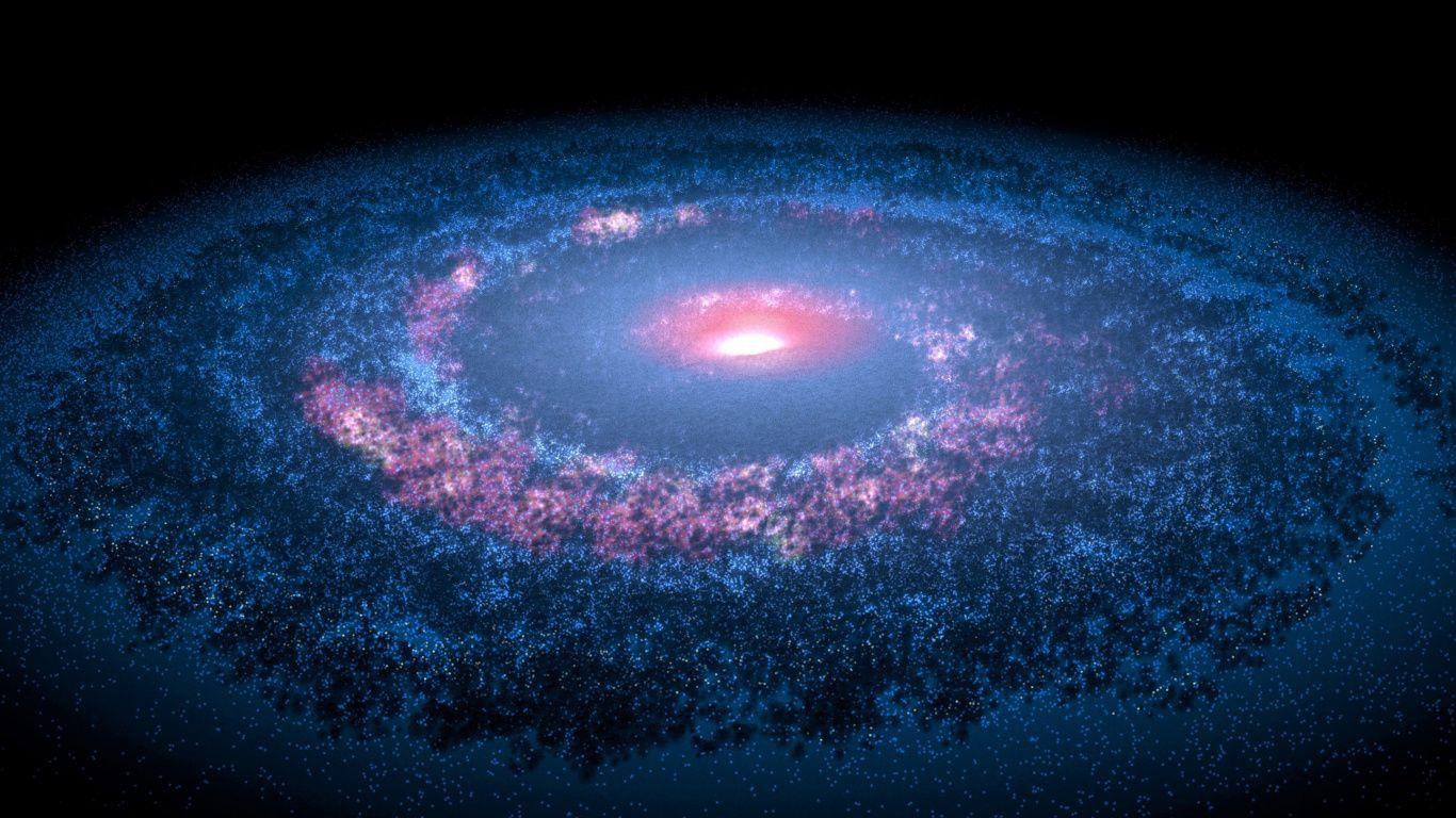 1366x768 Download 1366x768 Wallpaper Spiral Galaxy, Spitzer Telescope View