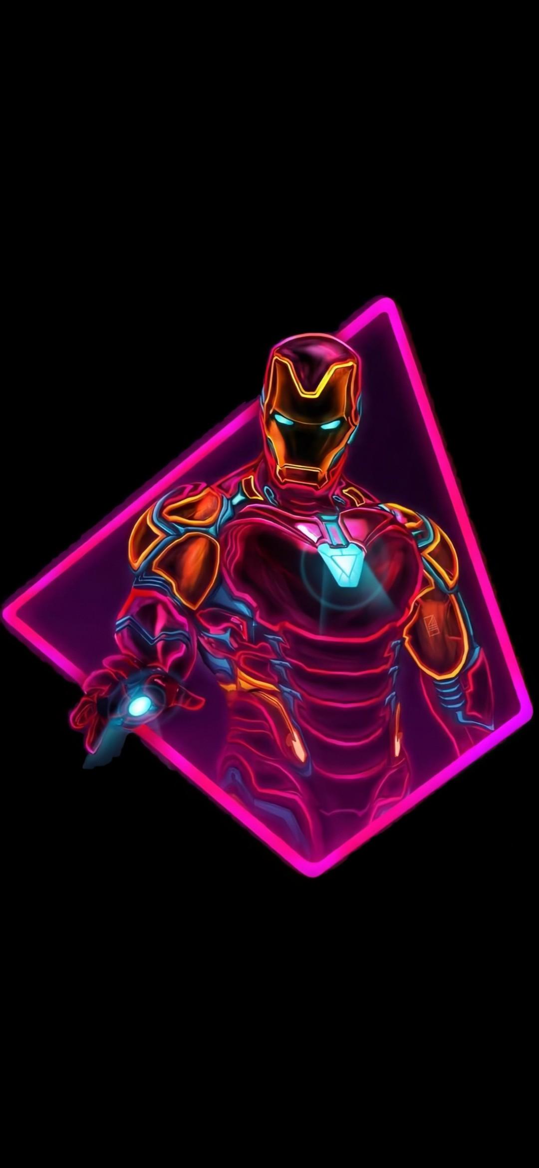 1080x2340 Neon Iron Man 4K Amoled Wallpaper Vivo S1 Prime