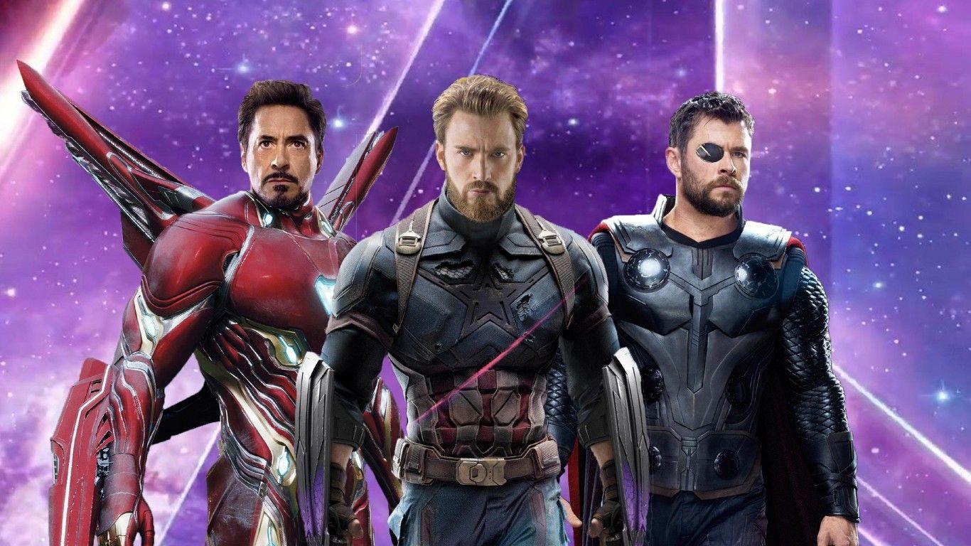 1366x768 Download 1366x768 Captain America, Iron Man, Thor Wallpaper