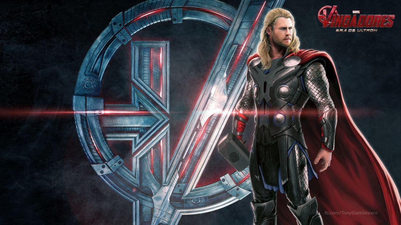 1366x768 Download 1366x768 Wallpaper Vision, Hulk, Thor, Avengers Age