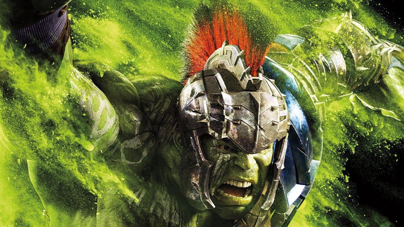 1366x768 Photos Thor: Ragnarok Hulk hero Warriors Screaming Movies 1366x768