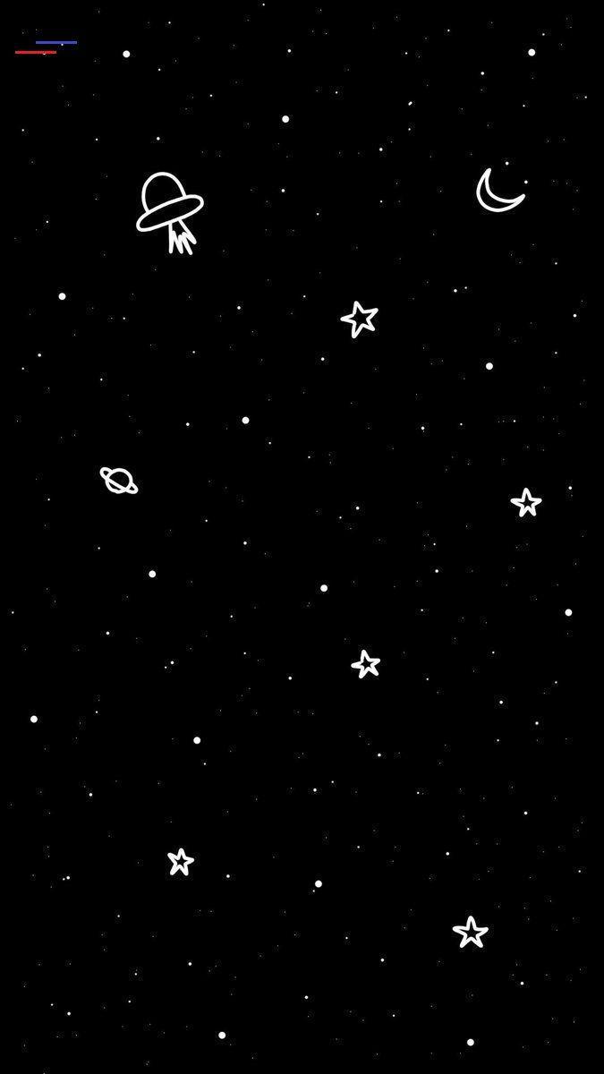 675x1200 Black Wallpaper Doodle