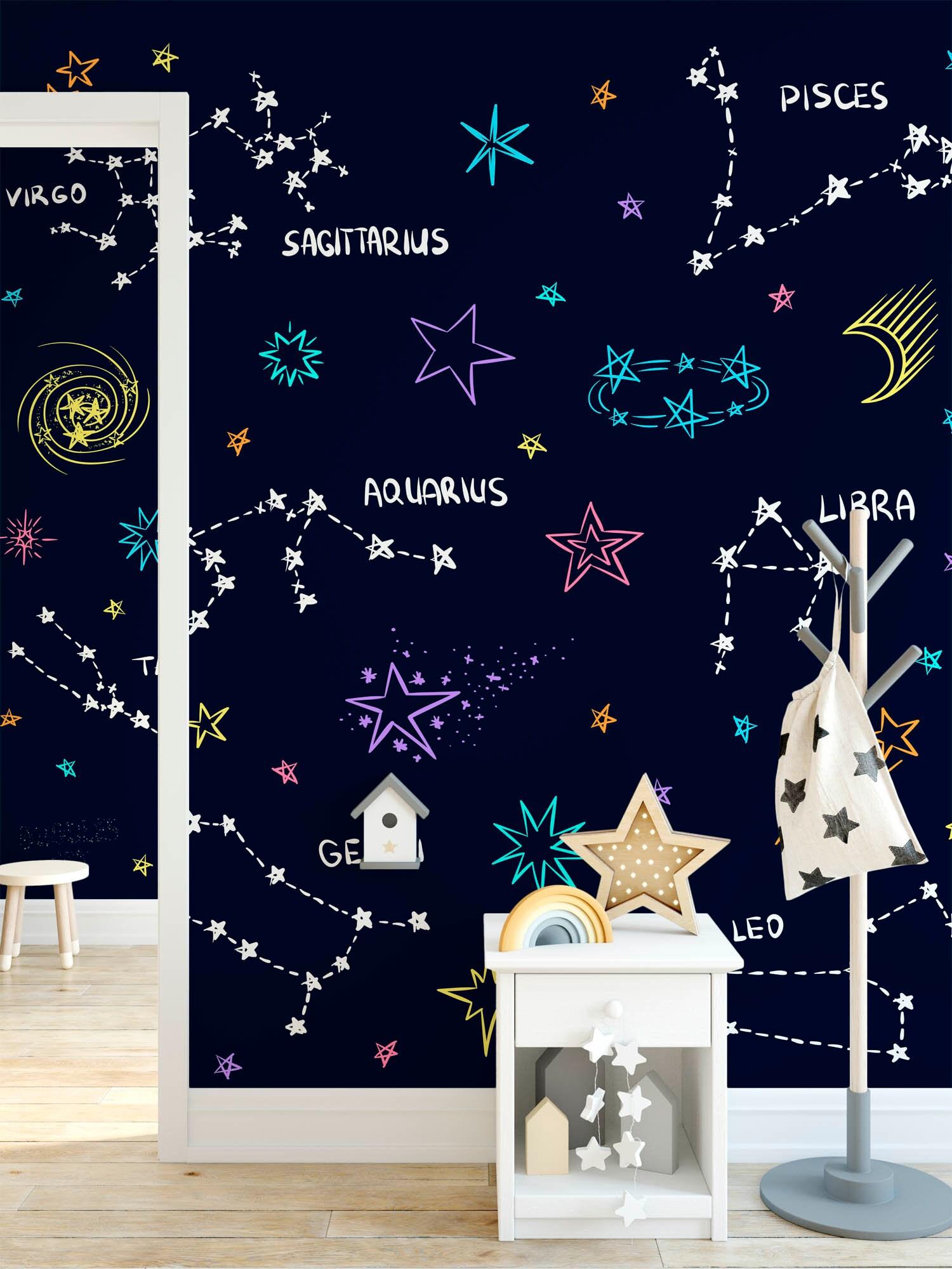 1500x2000 Space Constellation Doodles Nursery Decor Zodiac Symbol Sign
