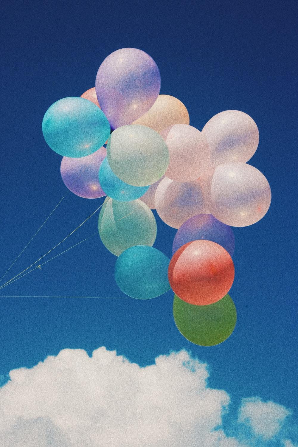 1000x1500 white, blue, and purple balloons photo