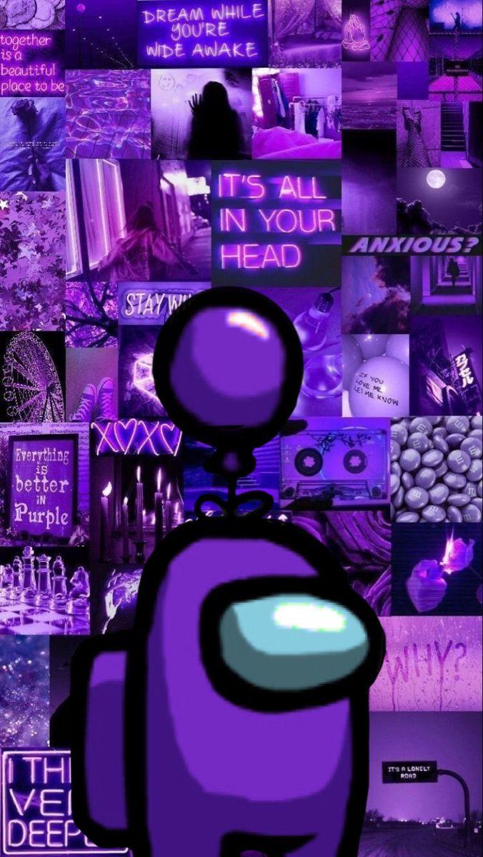 676x1200 Purple Balloon Among Us Aesthetic. Purple wallpaper, Black phone wallpaper, Cute disney drawings