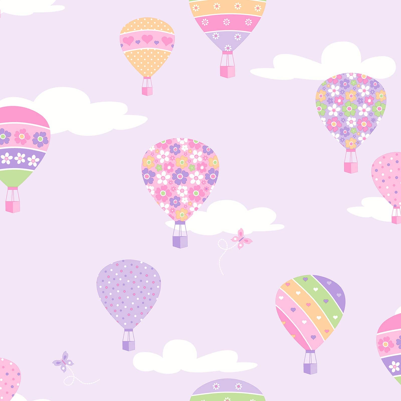 1600x1600 Brewster Hot Air Balloons Lilac Balloons Wallpaper