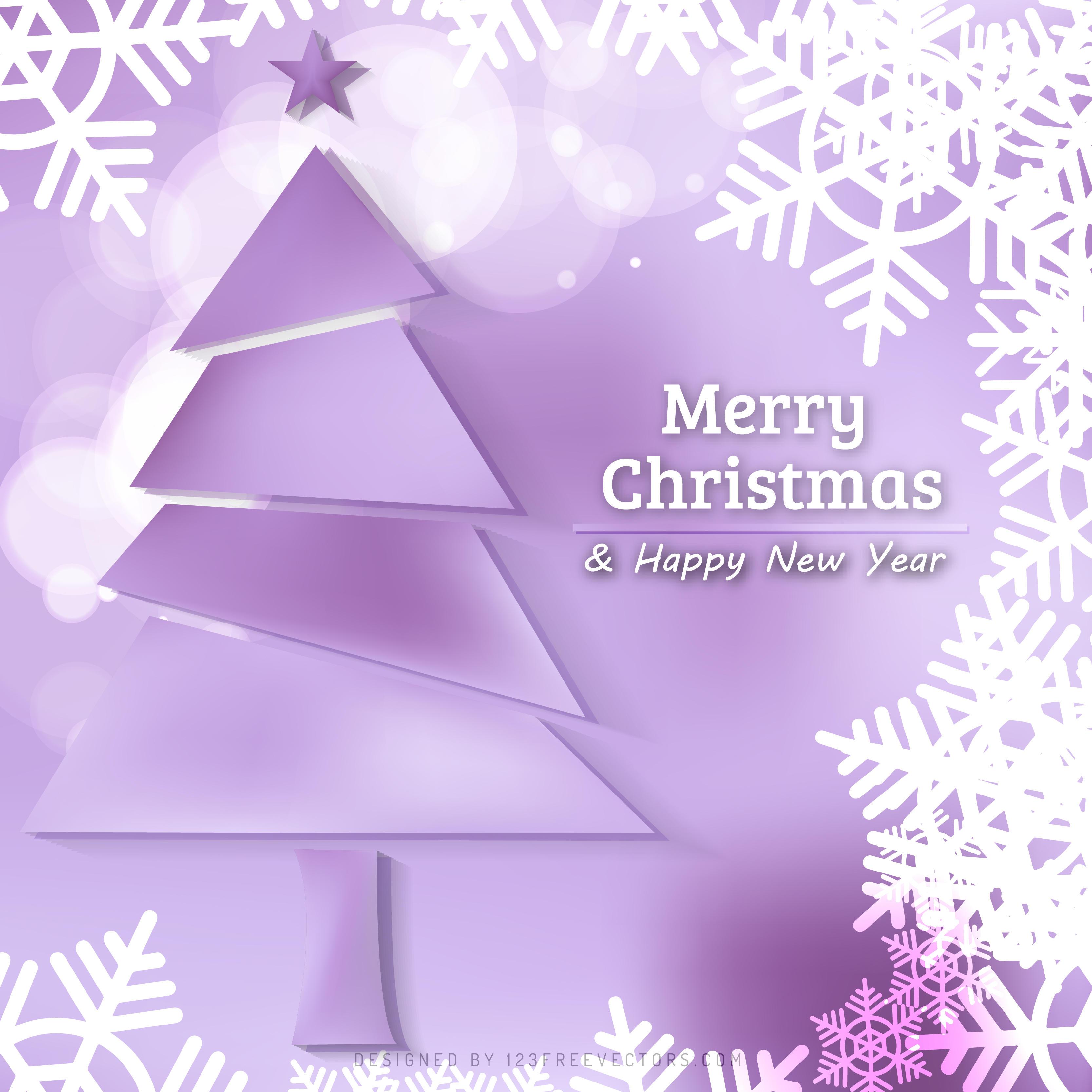 3333x3333 Light Purple Christmas Tree and Snowflakes Background