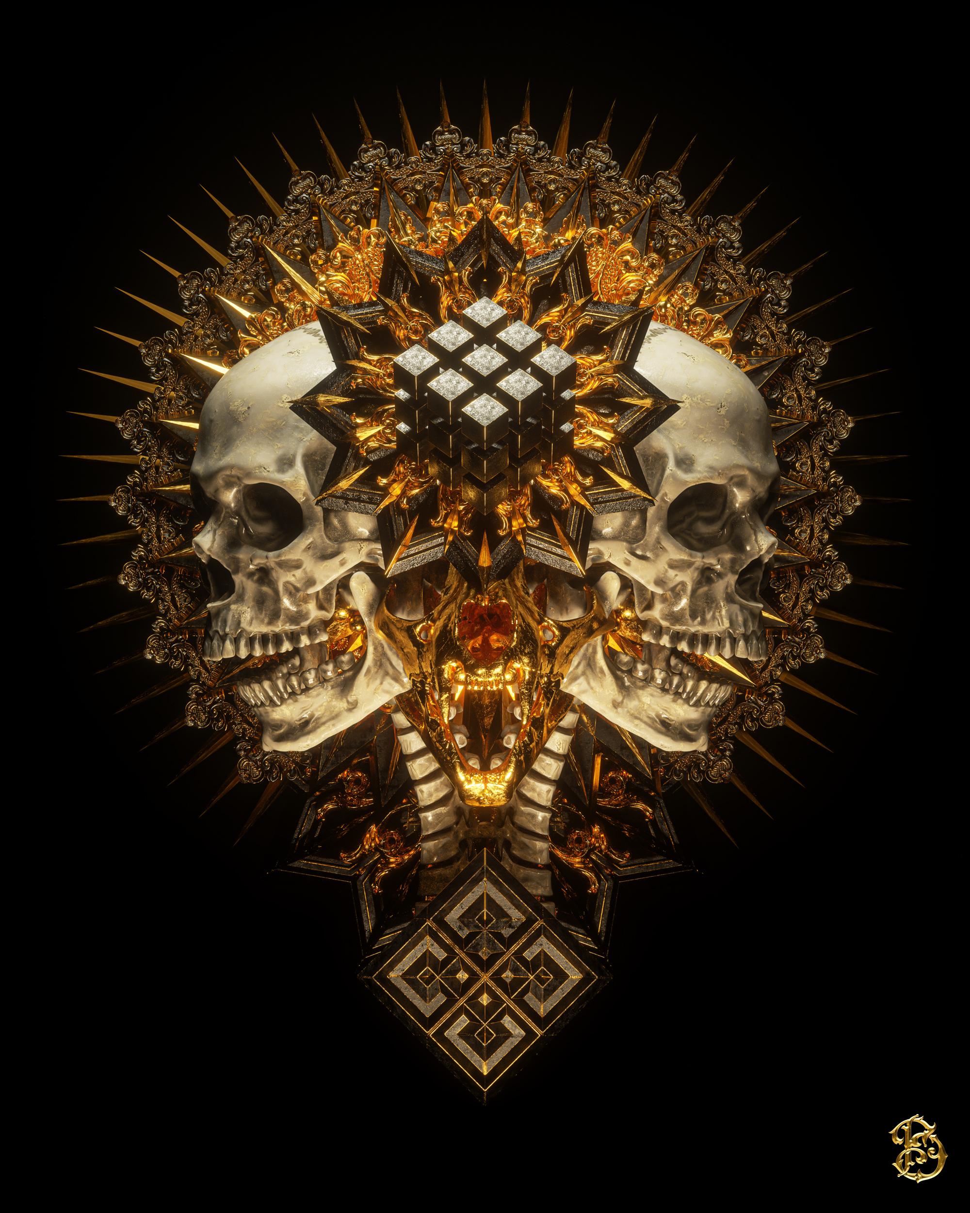 Black and Gold Skull Wallpapers - Top Free Black and Gold Skull ...