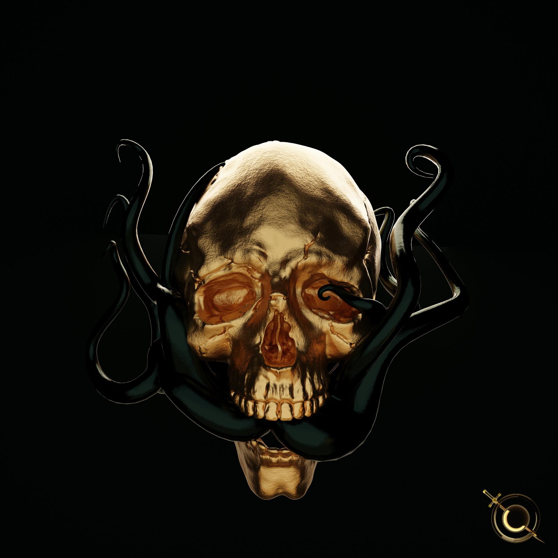1920x1920 Gold Skull