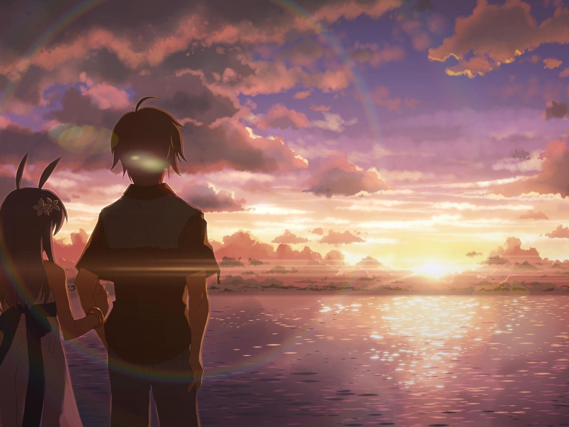 1920x1440 Wallpaper 4k Anime Boy and Girl Alone Wallpaper