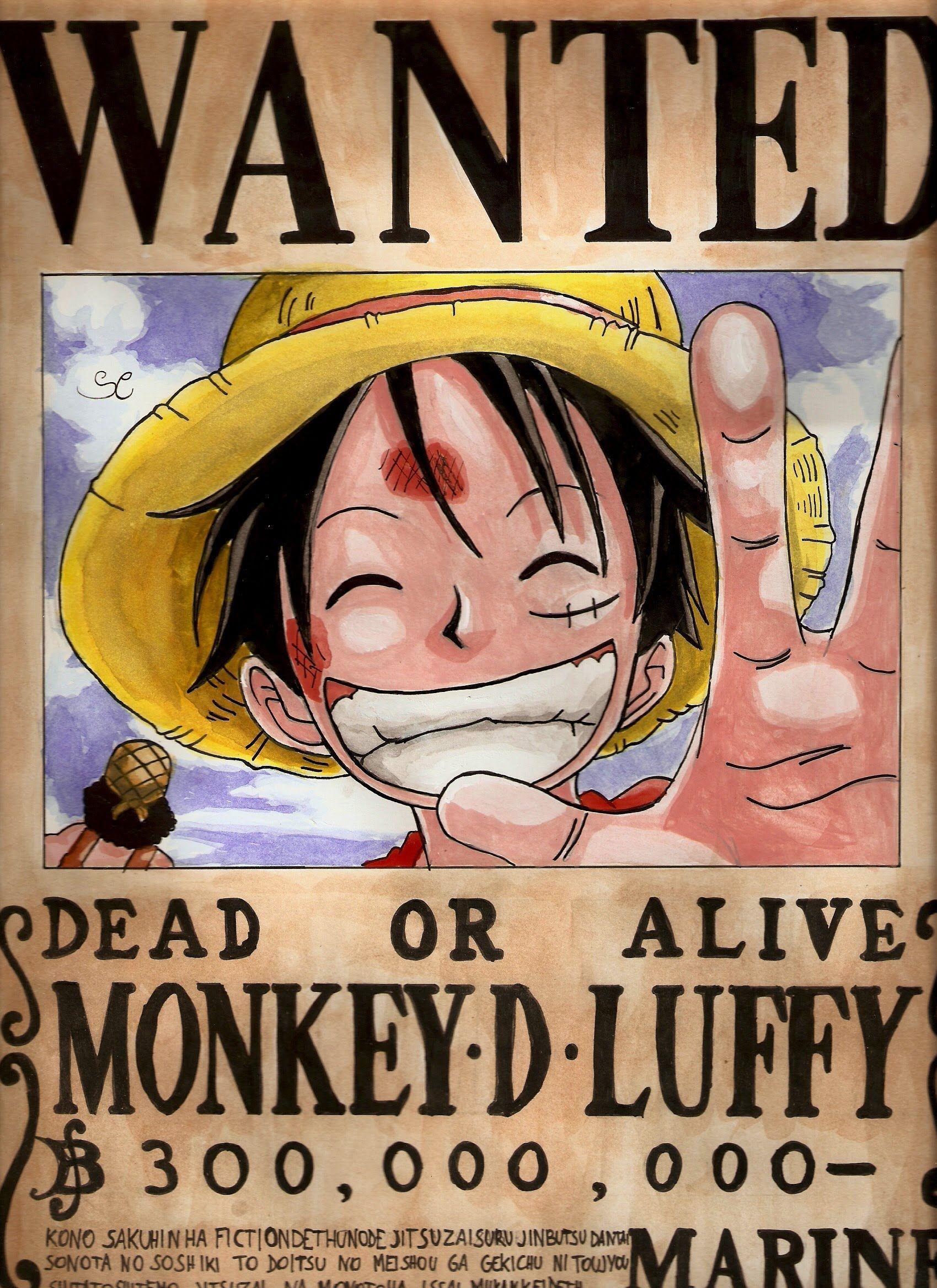 Wanted Poster Of Monkey D Luffy Wallpapers  Wallpaper Cave