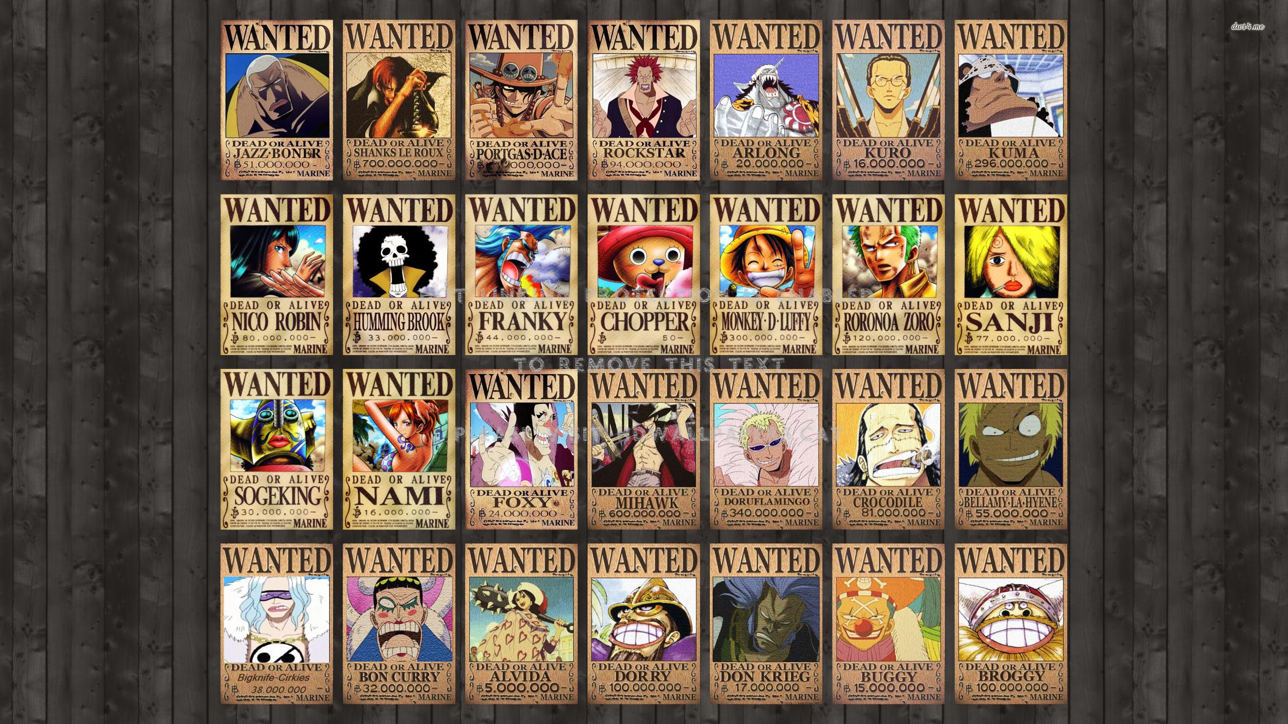 2560x1440 Wanted List Of One Piece Anime Mihawk Foxy Wanted Poster One Piece