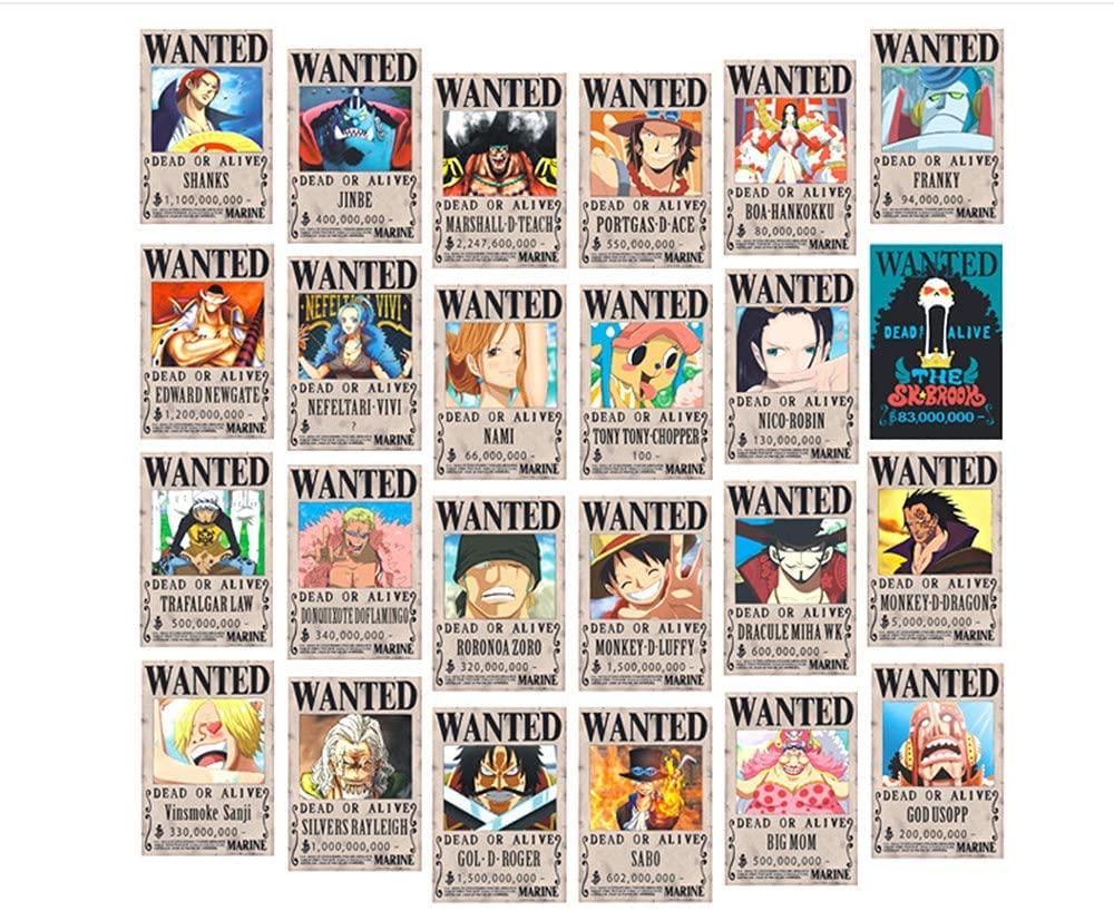 1000x818 One Piece Wanted Posters, New Edition, 28.5cm×19.5cm, Luffy 1.5 Billion, Pack of 24 : Office Products