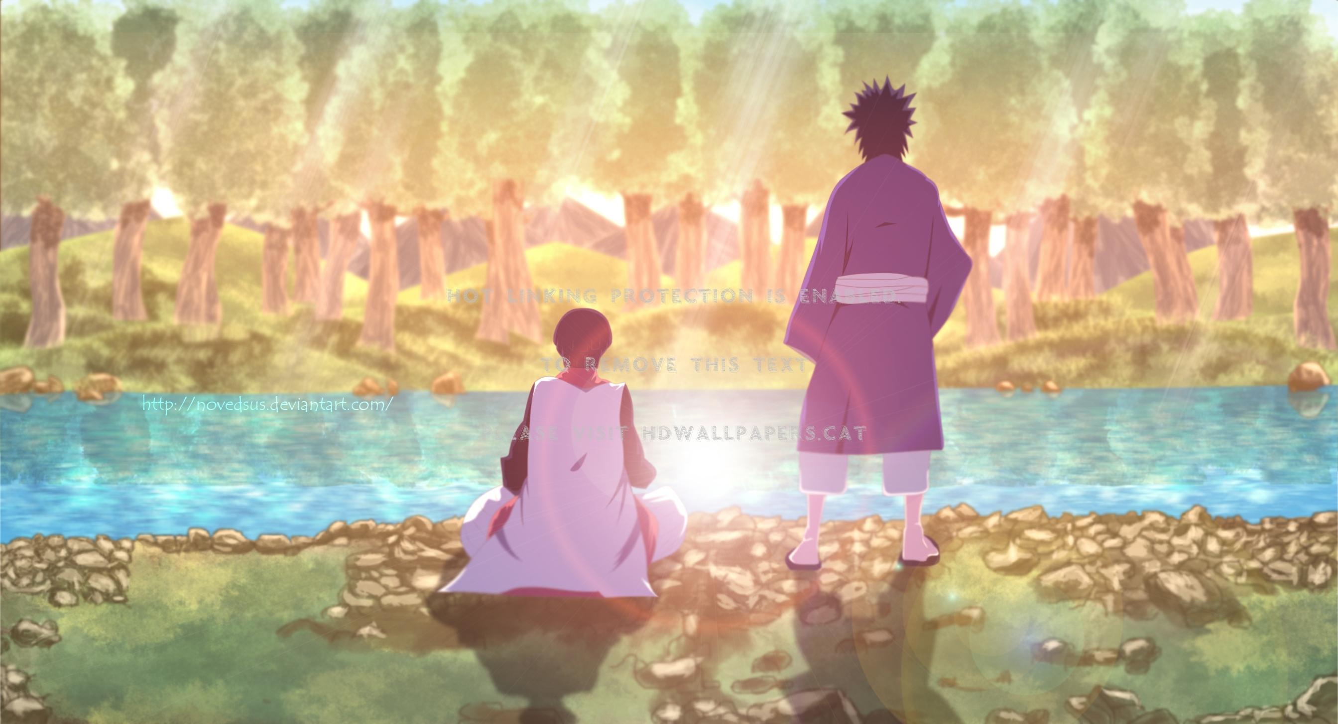 2687x1455 young hashirama & madara naruto wood anime
