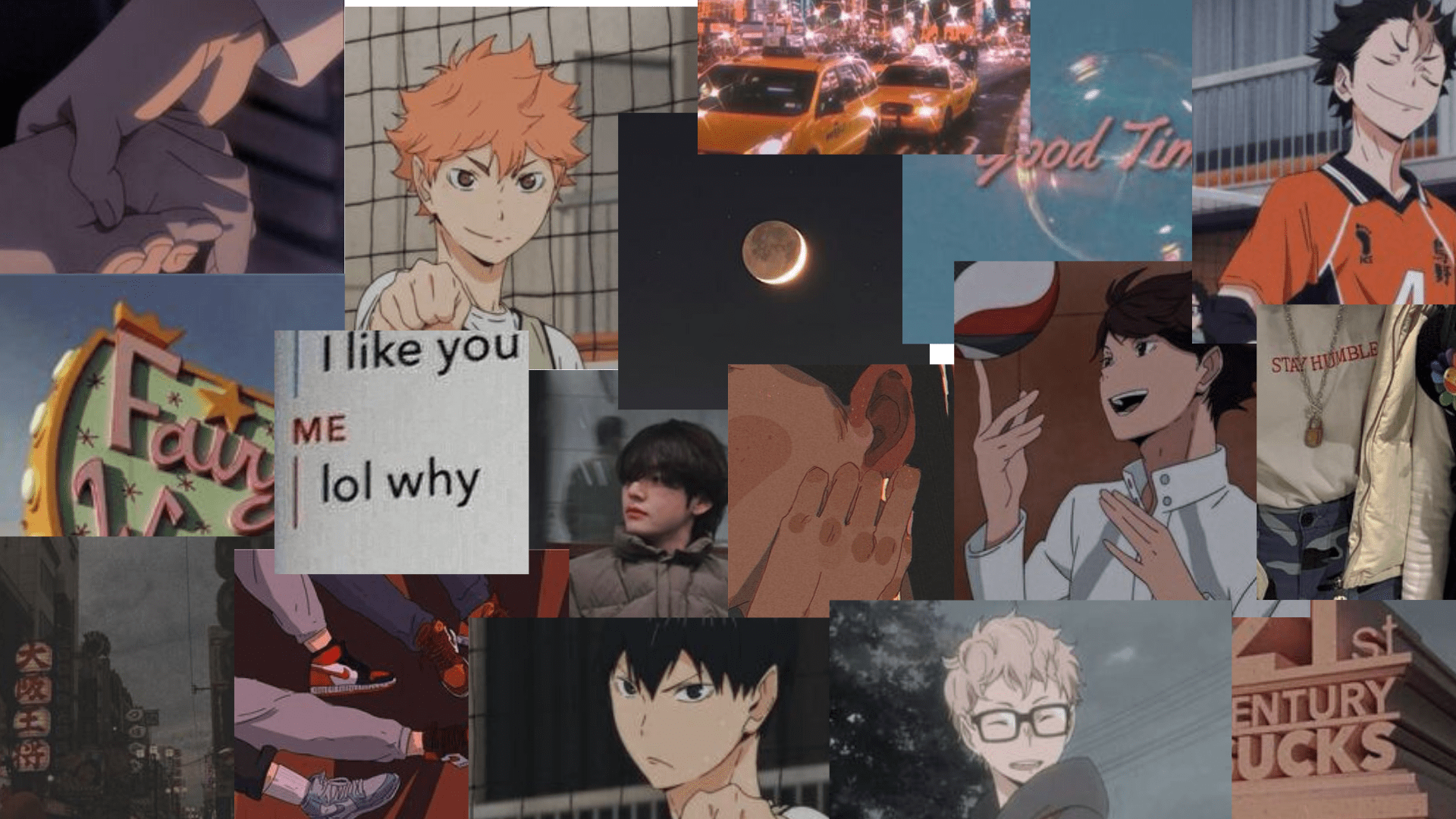 1920x1080 Aesthetic Anime Collage Desktop Wallpaper